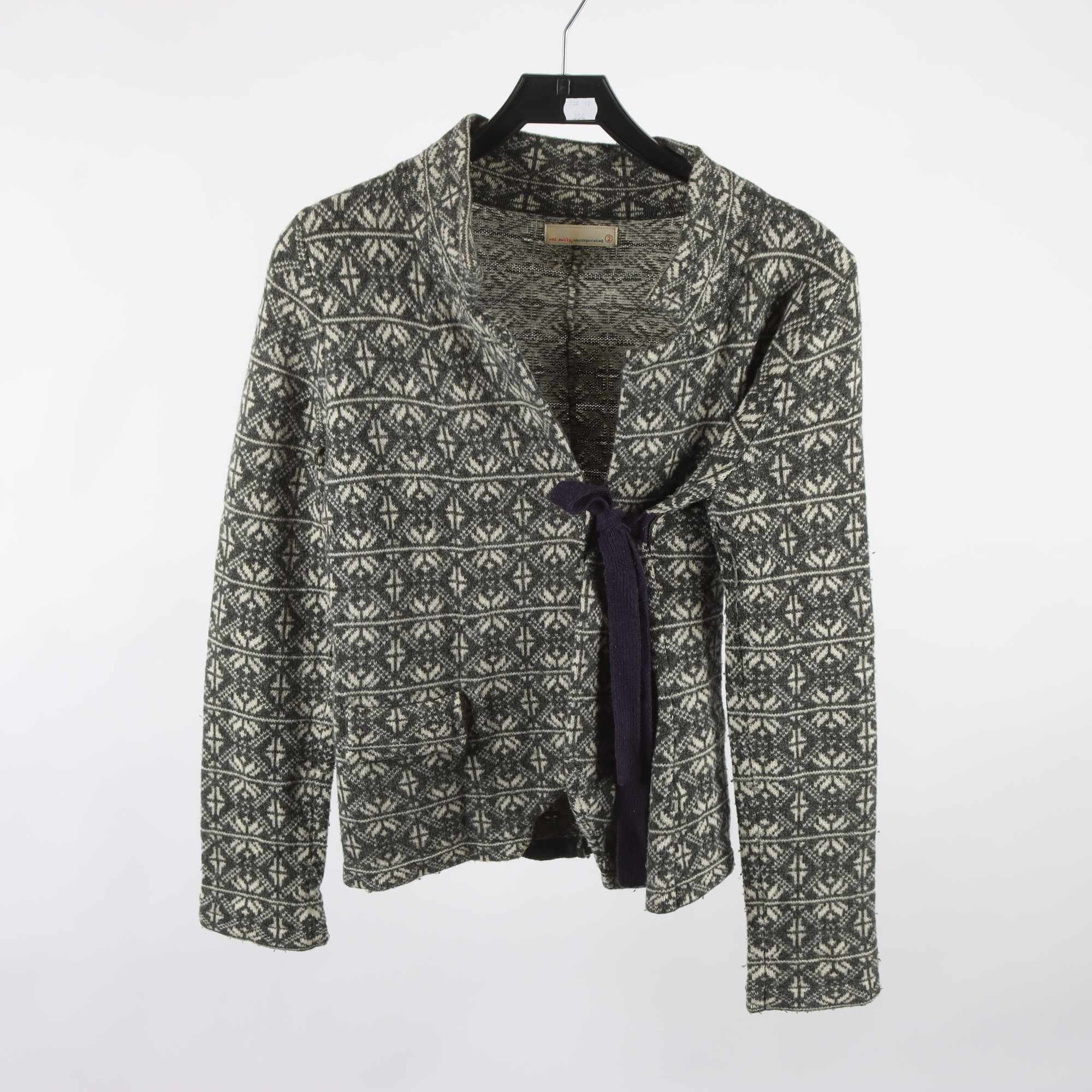 Kofta, Odd Molly, vit, grå, 80% lammull, stl. M.