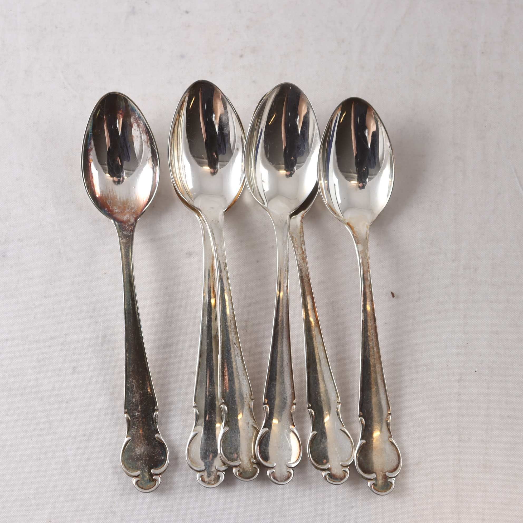 Kaffeskedar, silver, 6st