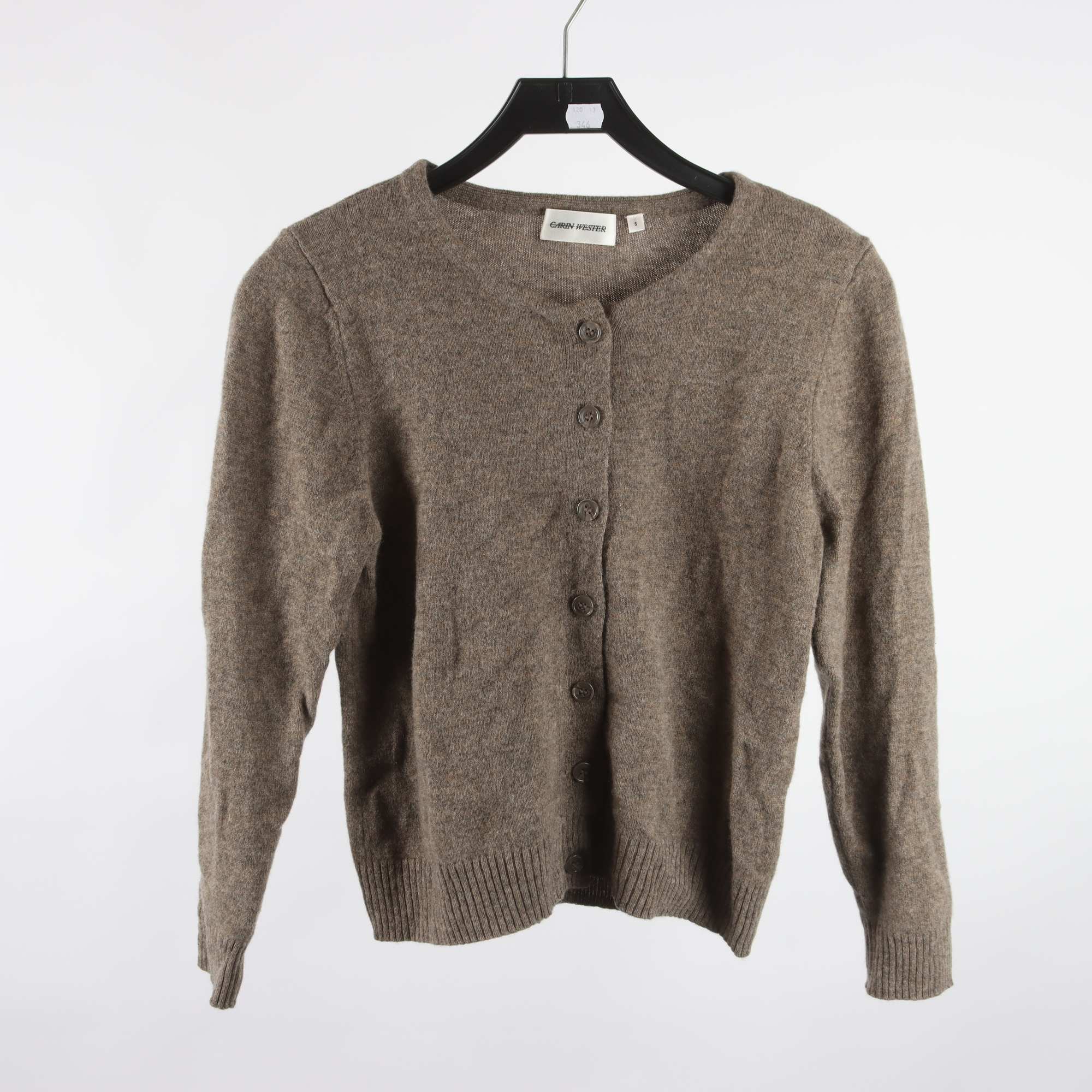 Kofta, Carin Wester, grå/beige, 100% ull, stl. S.