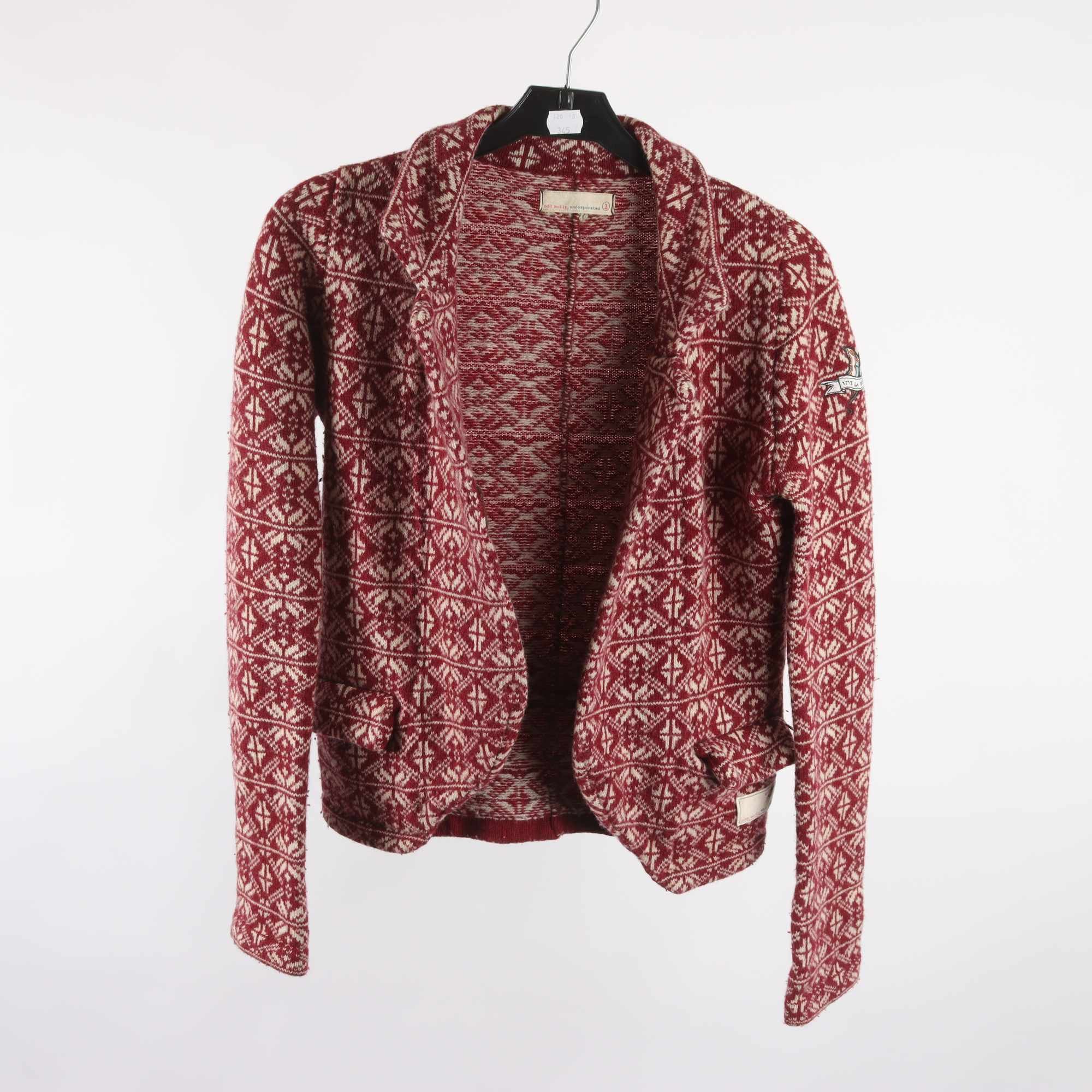 Kofta, Odd Molly, vit, vinröd, ull, stl. S.