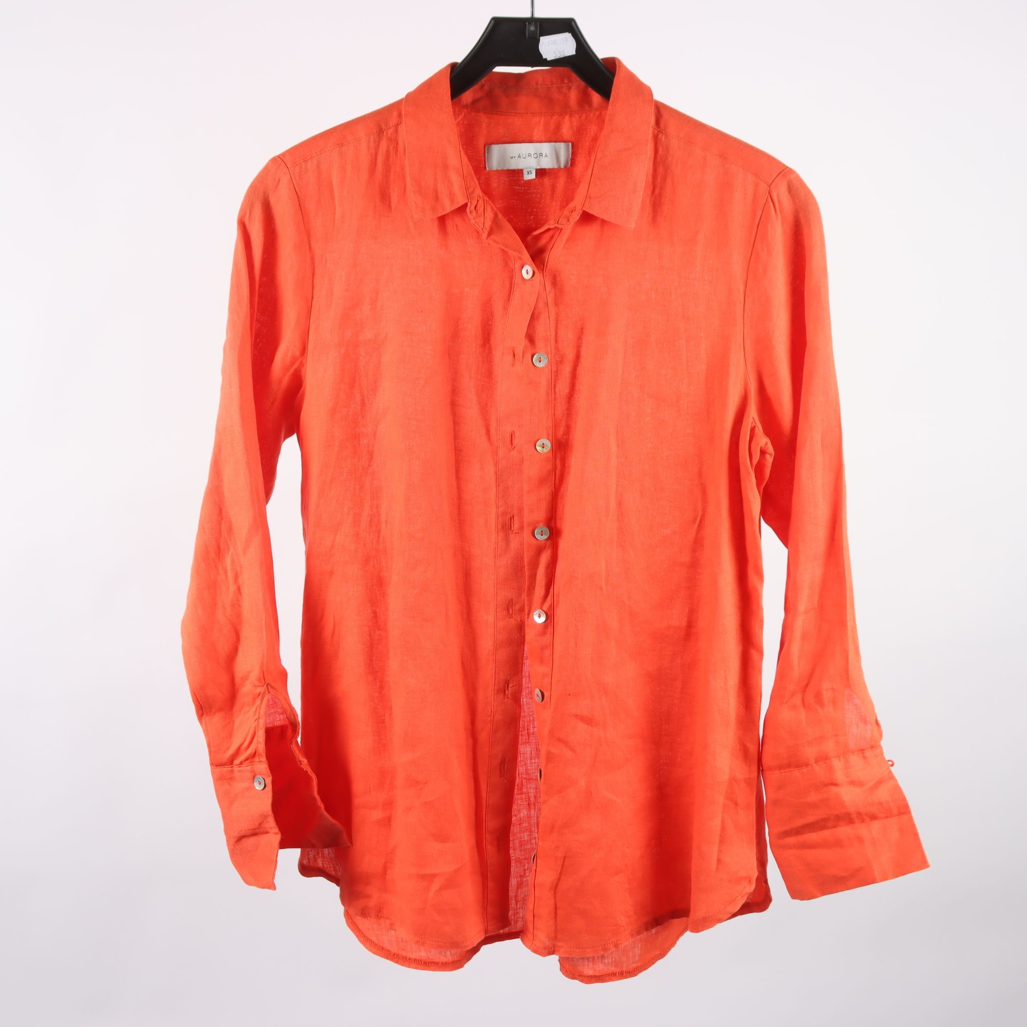 Blus, My Aurora, orange, 100% lin, stl. XS.
