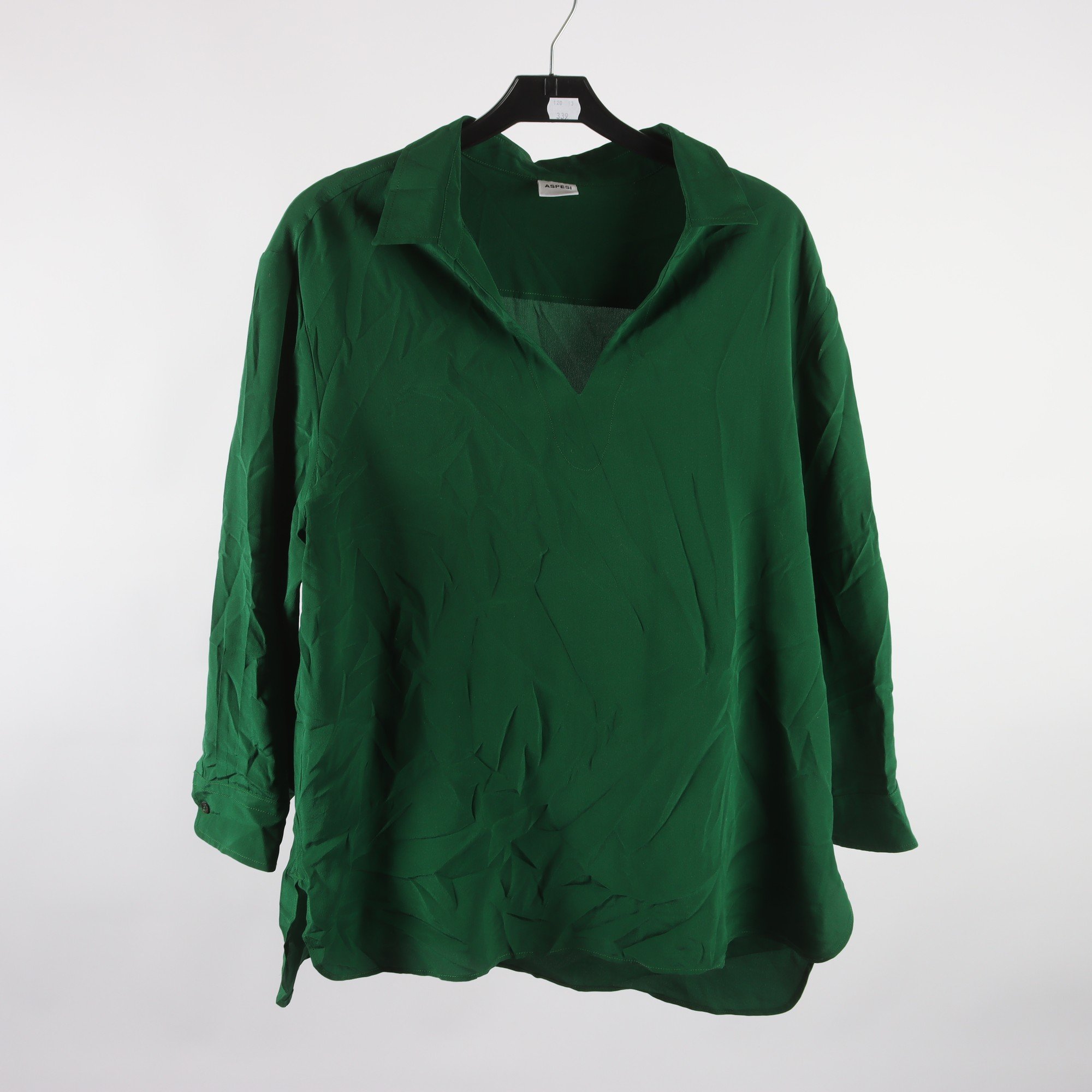 Blus, Aspesi, grön, 100% silke, stl. 44.