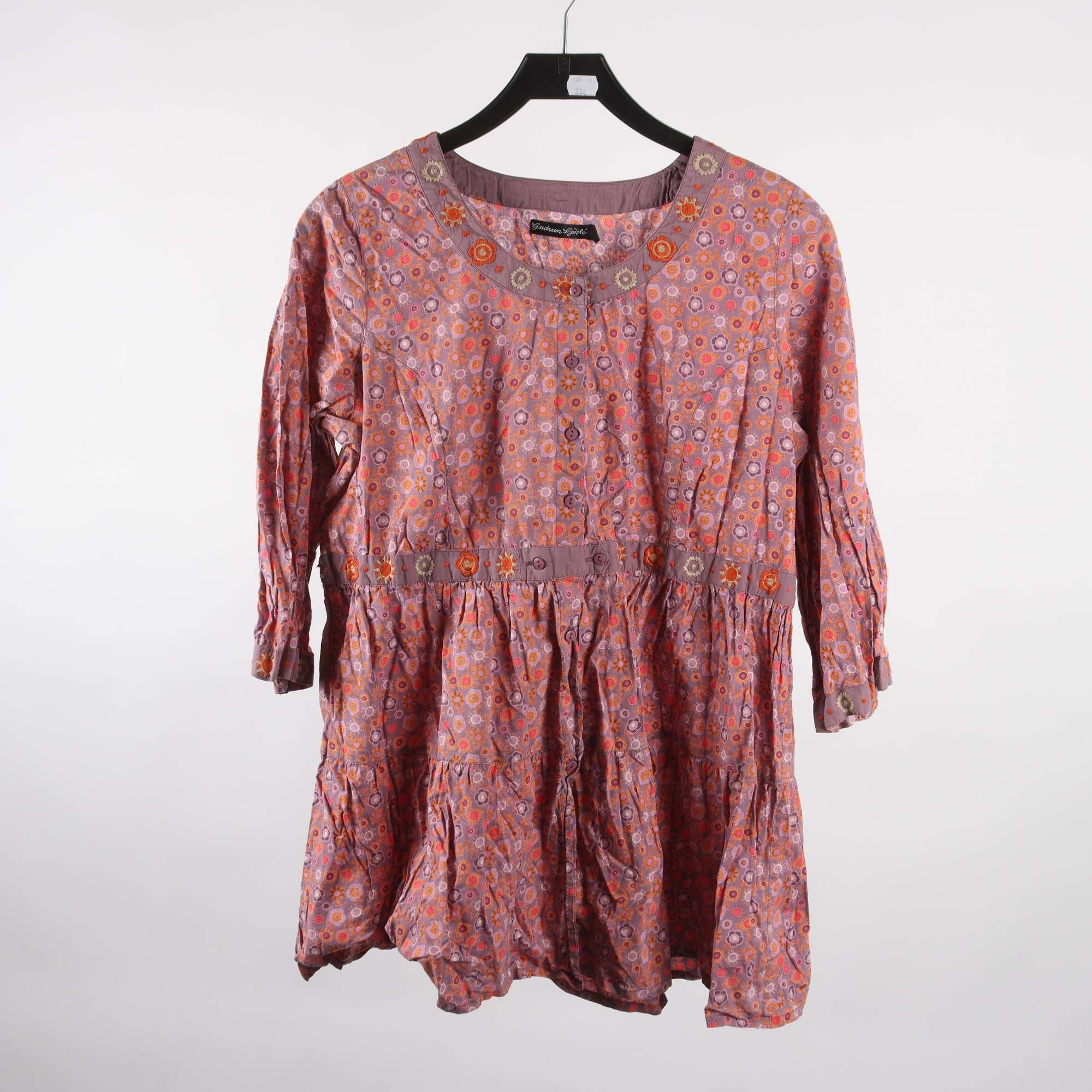 Blus, Gudrun Sjödén, orange, lila, stl. M.