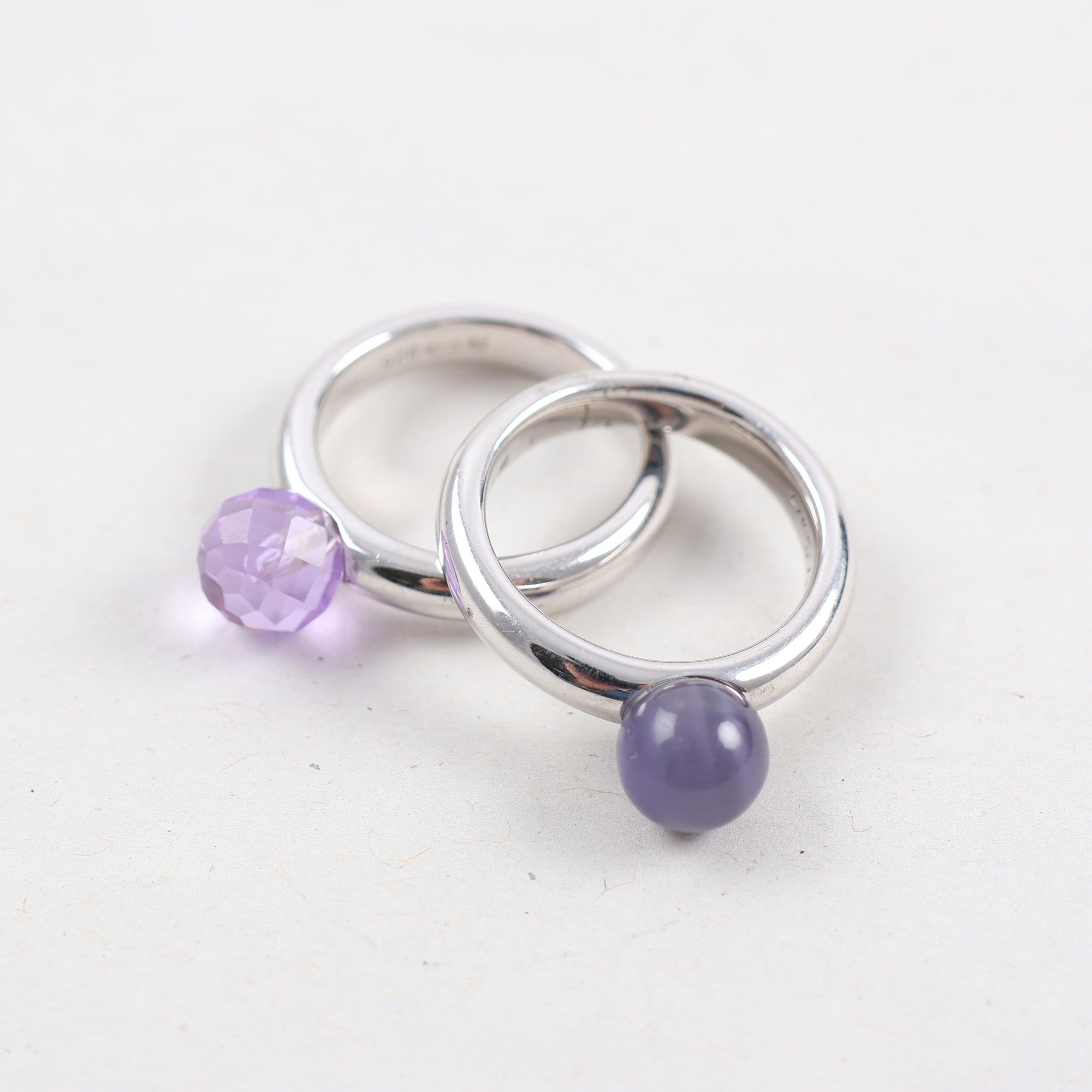 Ring, Ti Sento, silver 925, lila sten, 2 st.