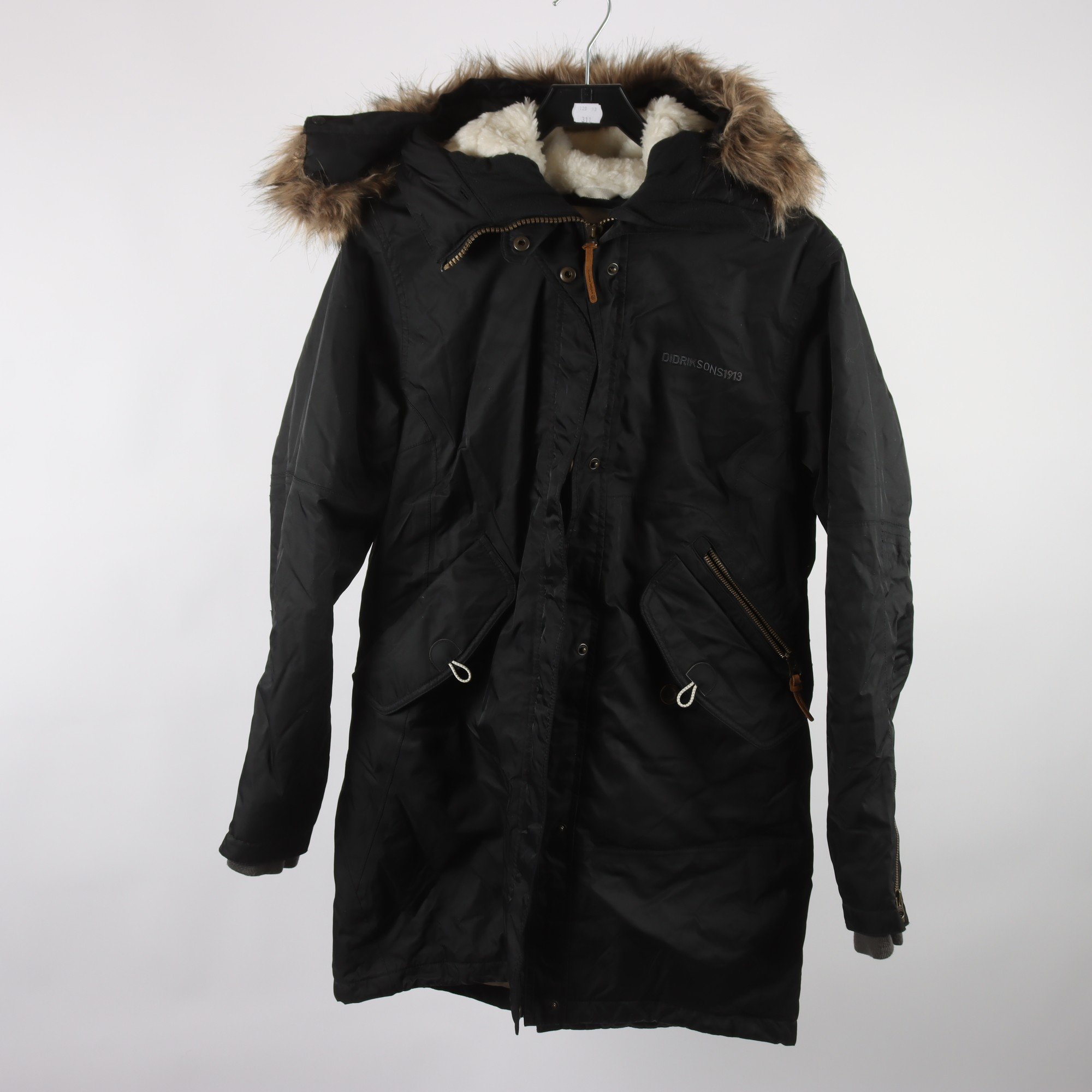 Vinterjacka, Didriksons, svart, stl. 38.
