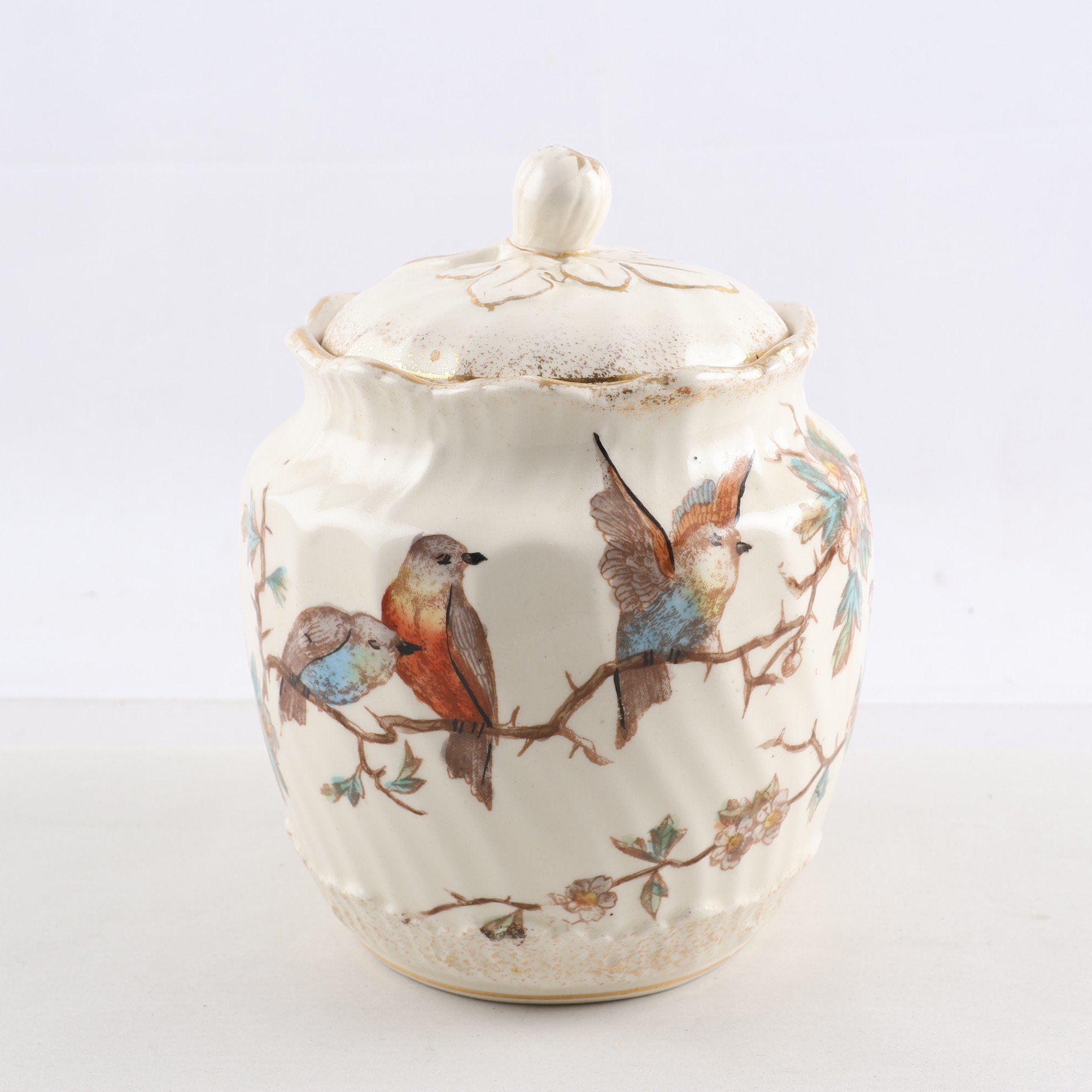 Lockurna, Fågelmotiv, antik, porslin.