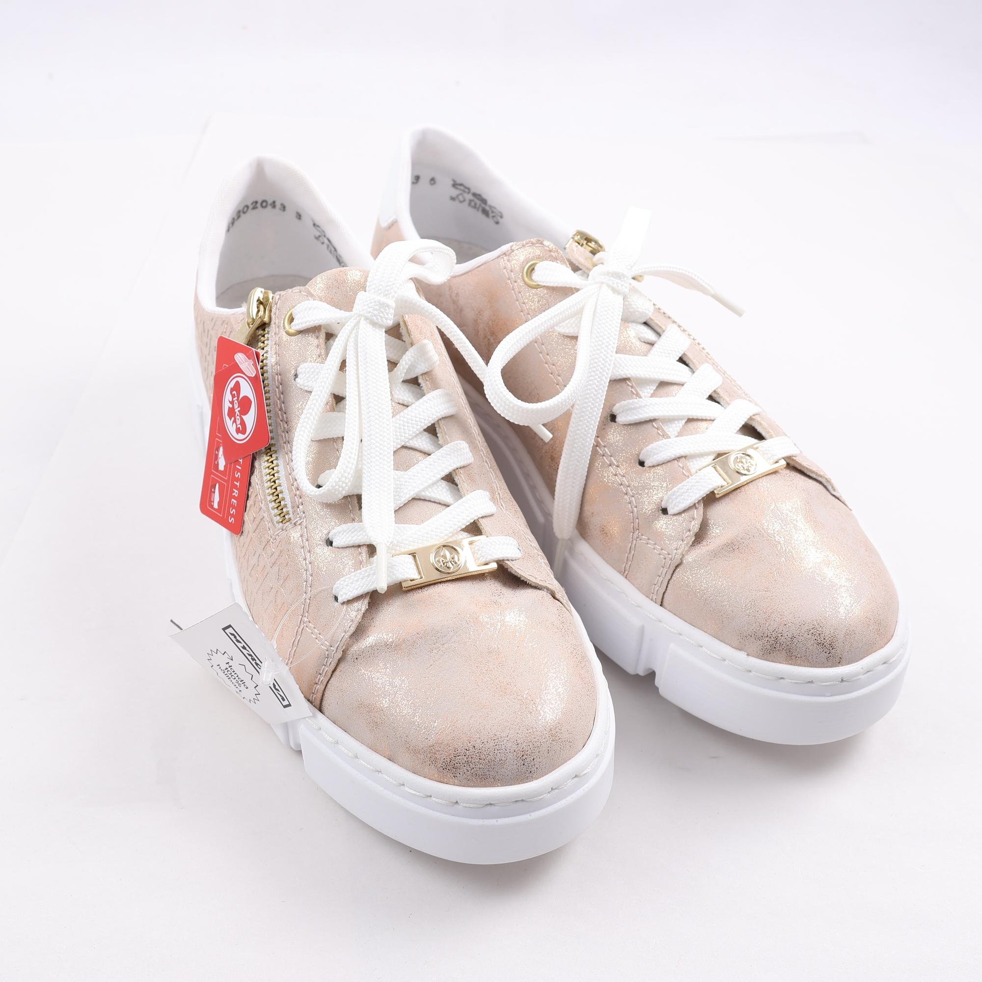 Sneakers, Rieker, beige, guld, stl. 41