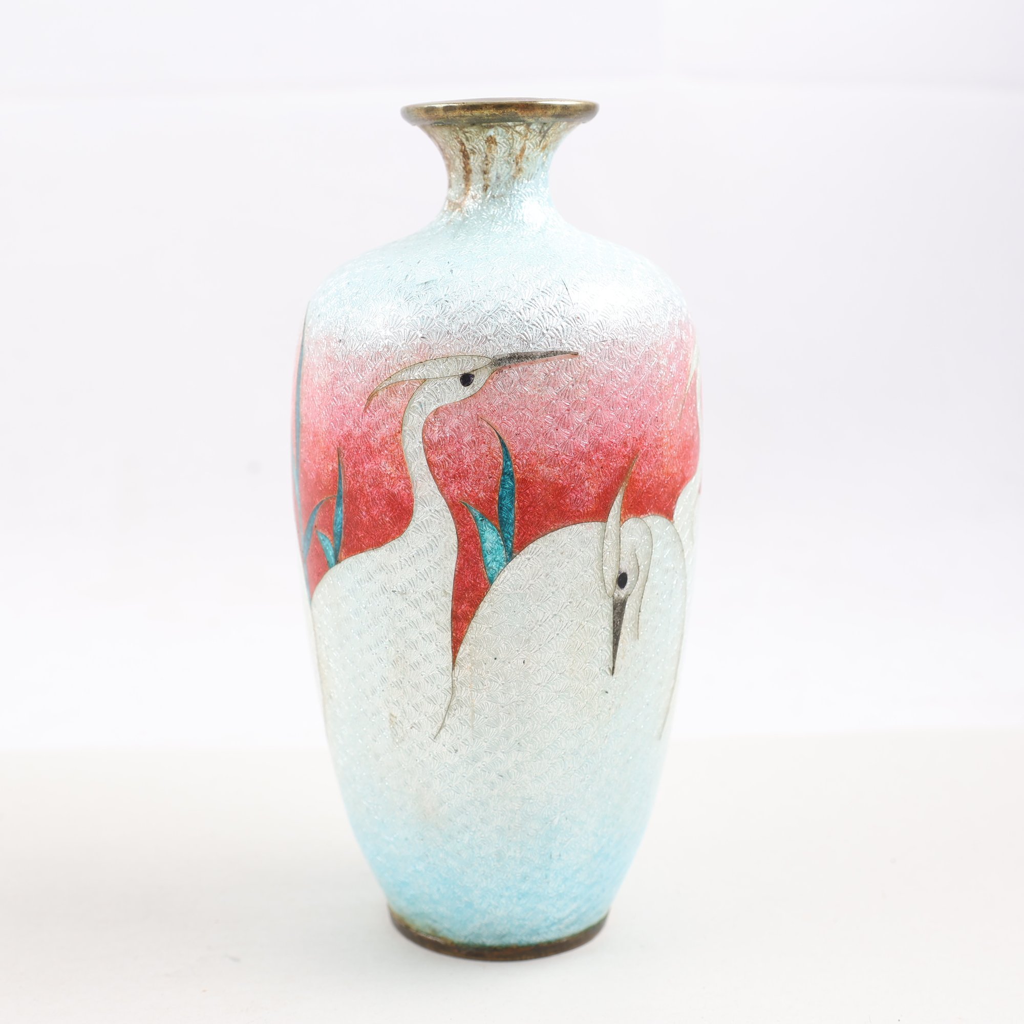 Cloisonné vas, emalj, Japan