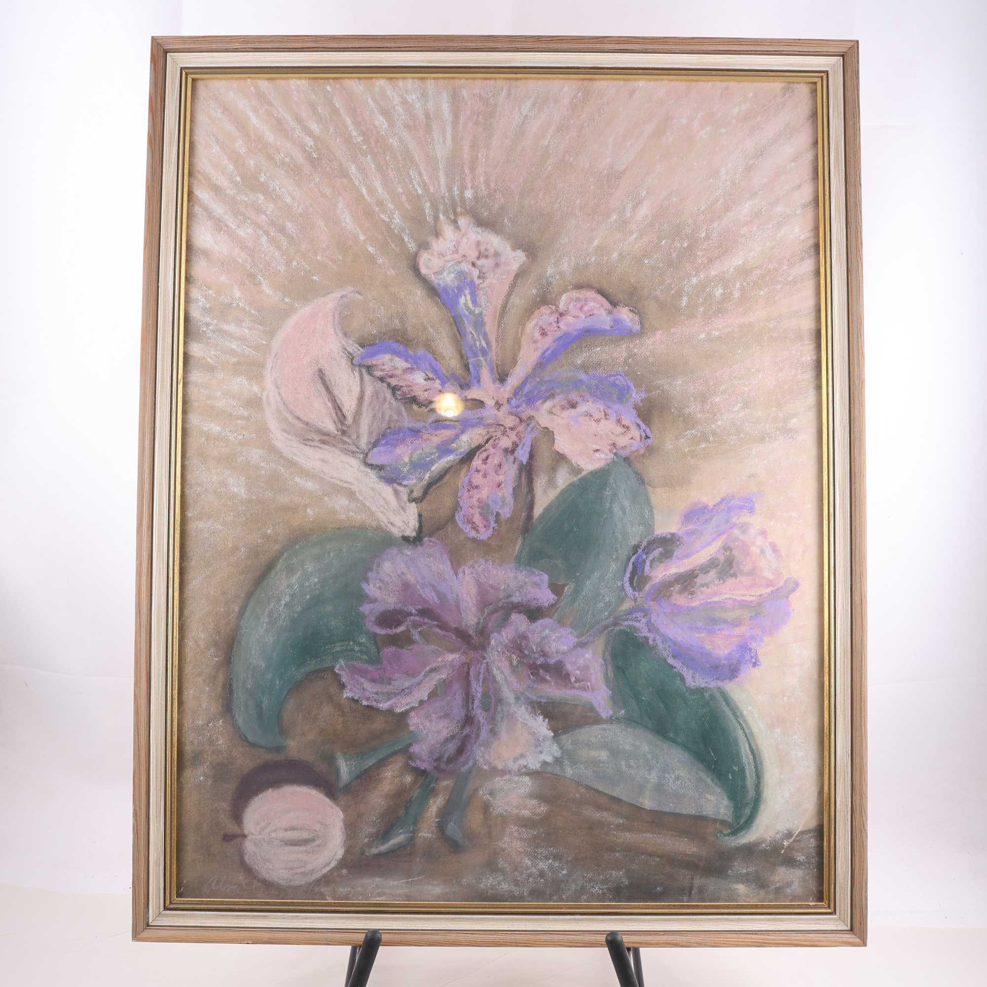 Oljepastellkrita på papper, okänd konstnär. Endast avhämtning.