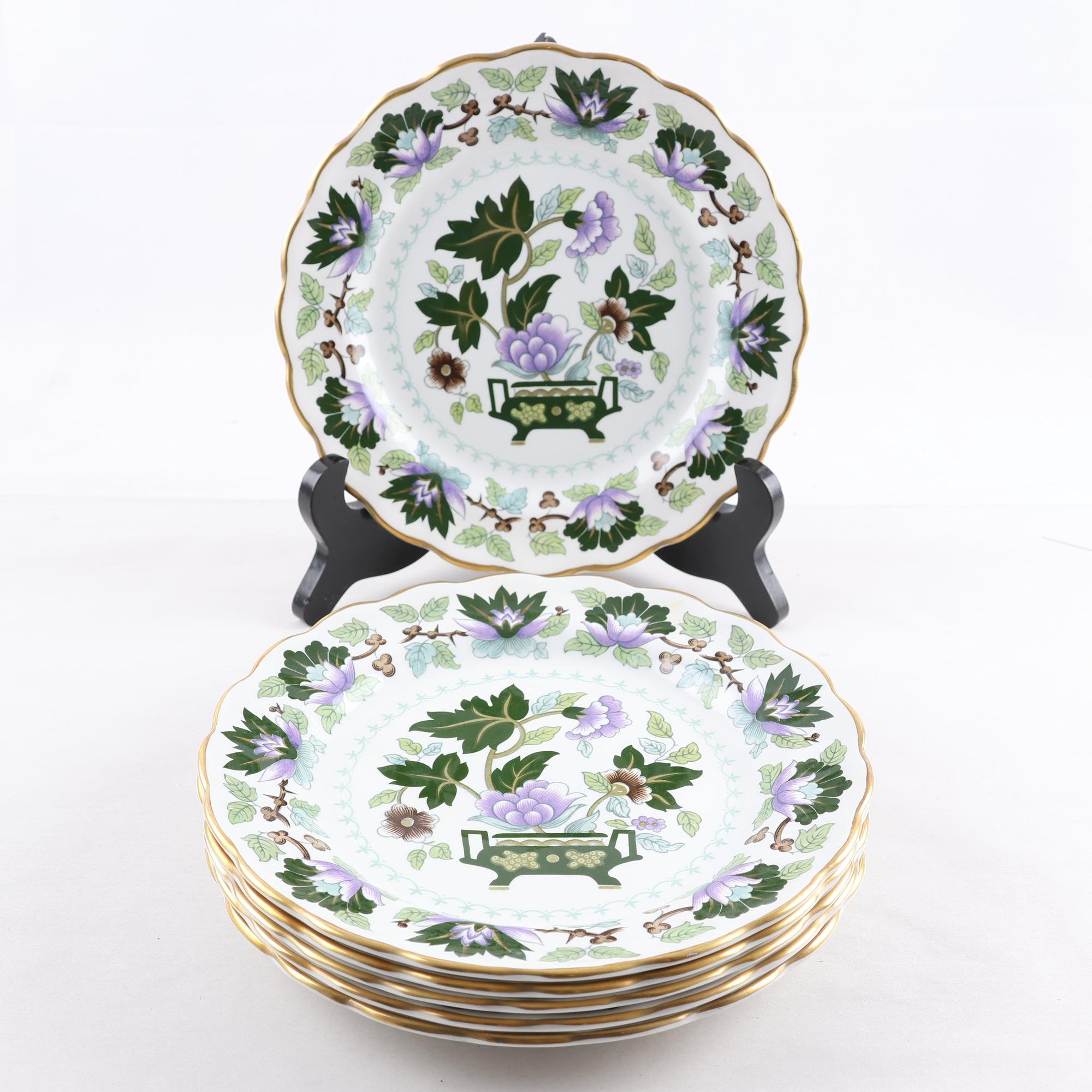 Assietter, Booths, ”Jade Lotus”, England, 6 st. Samfraktas ej.