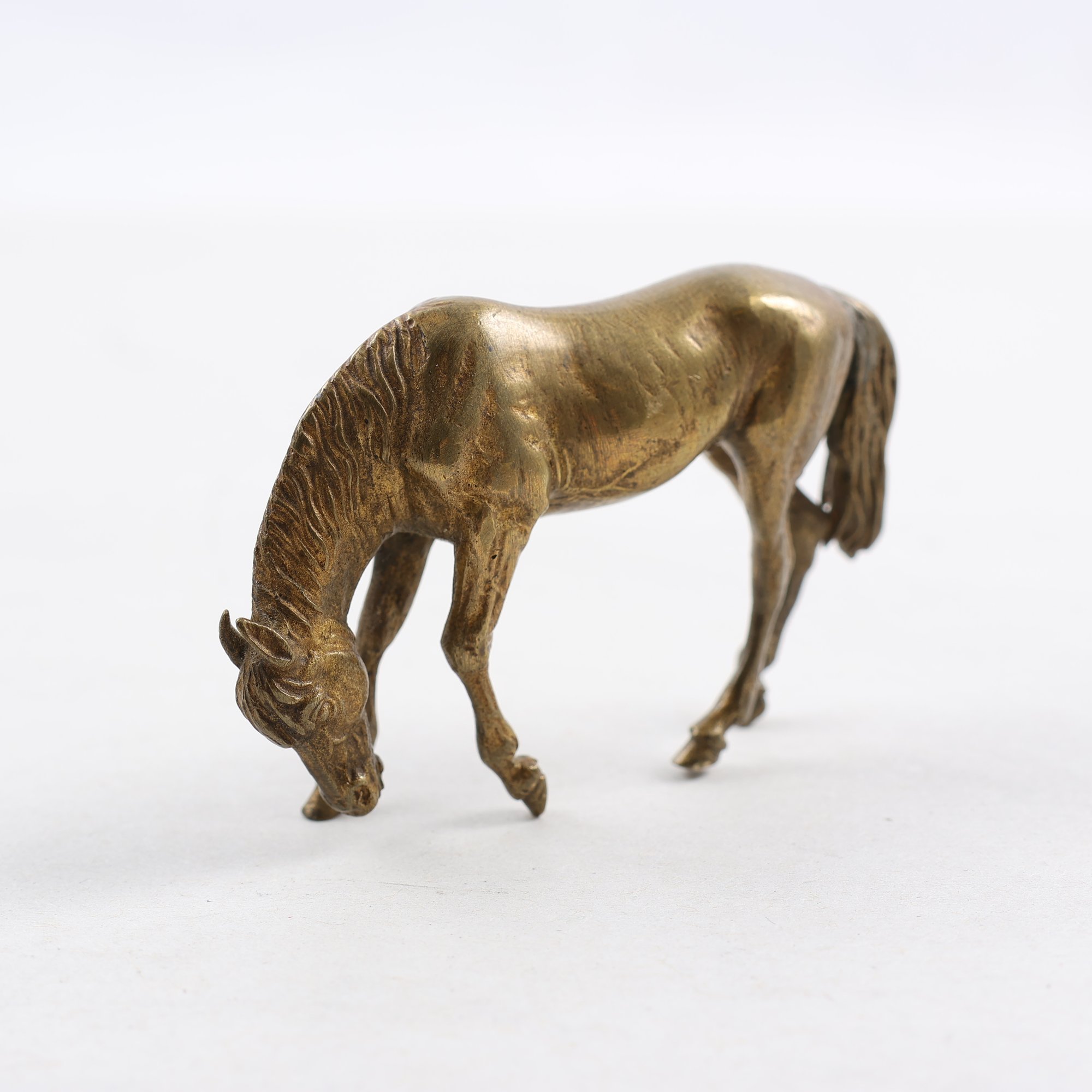 Figurin, häst, mässing, 1900-tal