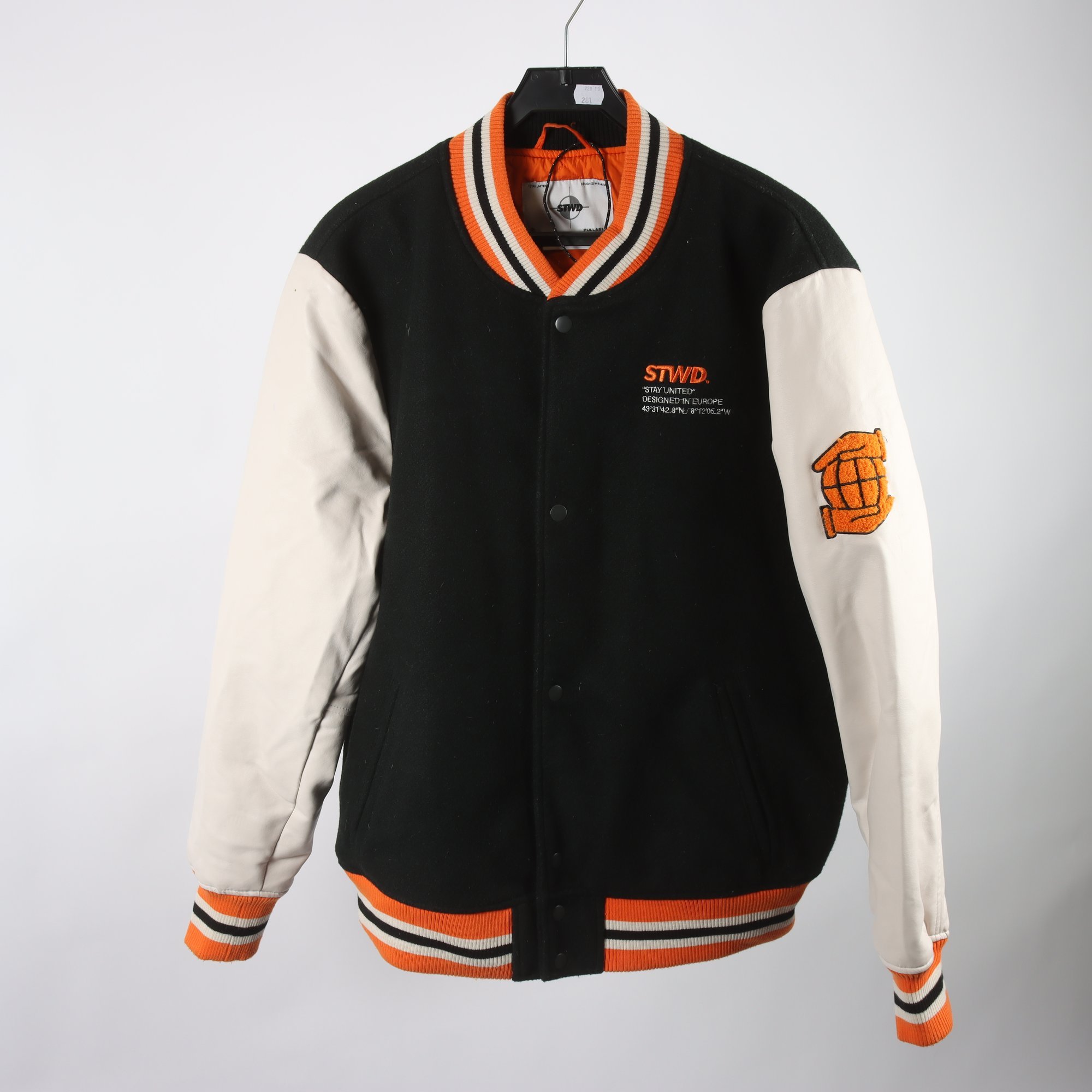 Jacka, STWD. svart, vit, orange, stl. XL