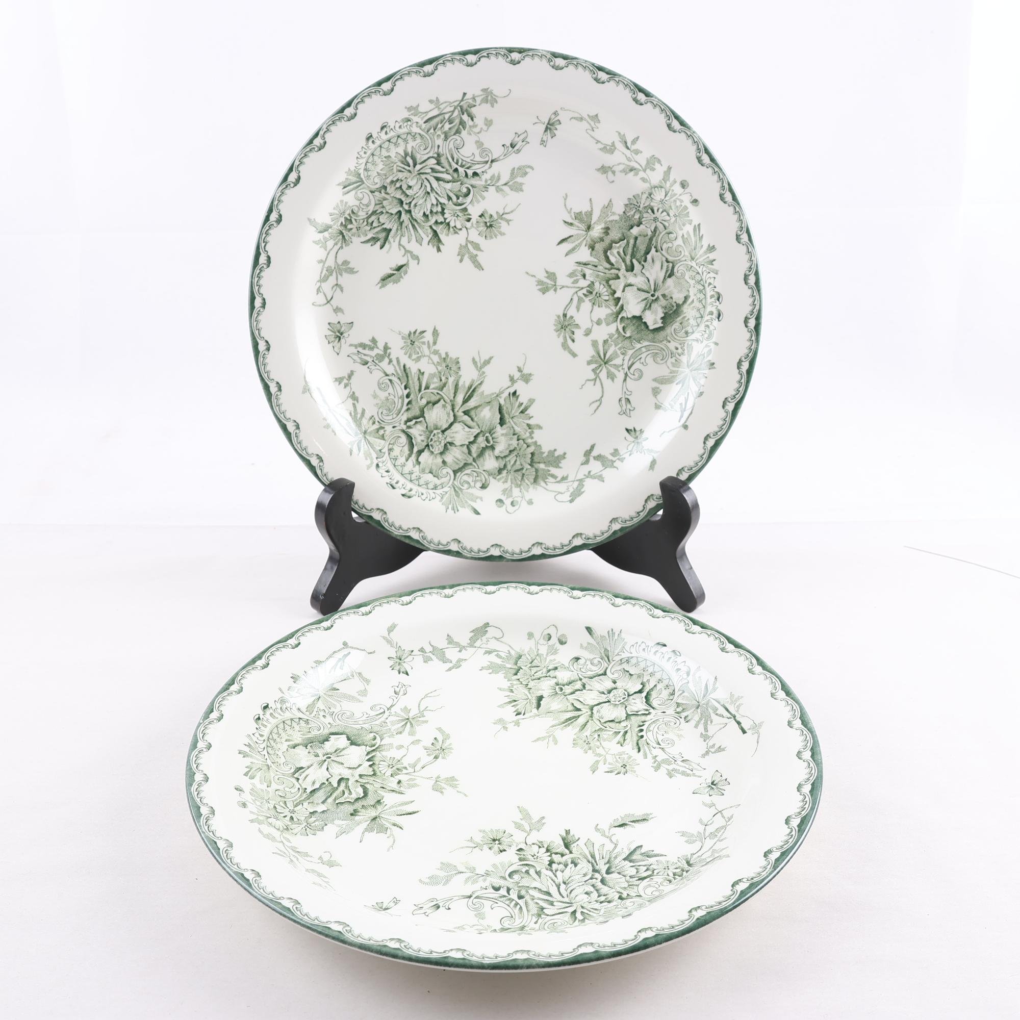 Tallrikar, Rörstrand, ”Grön Anna”, 2 st. Samfraktas ej.