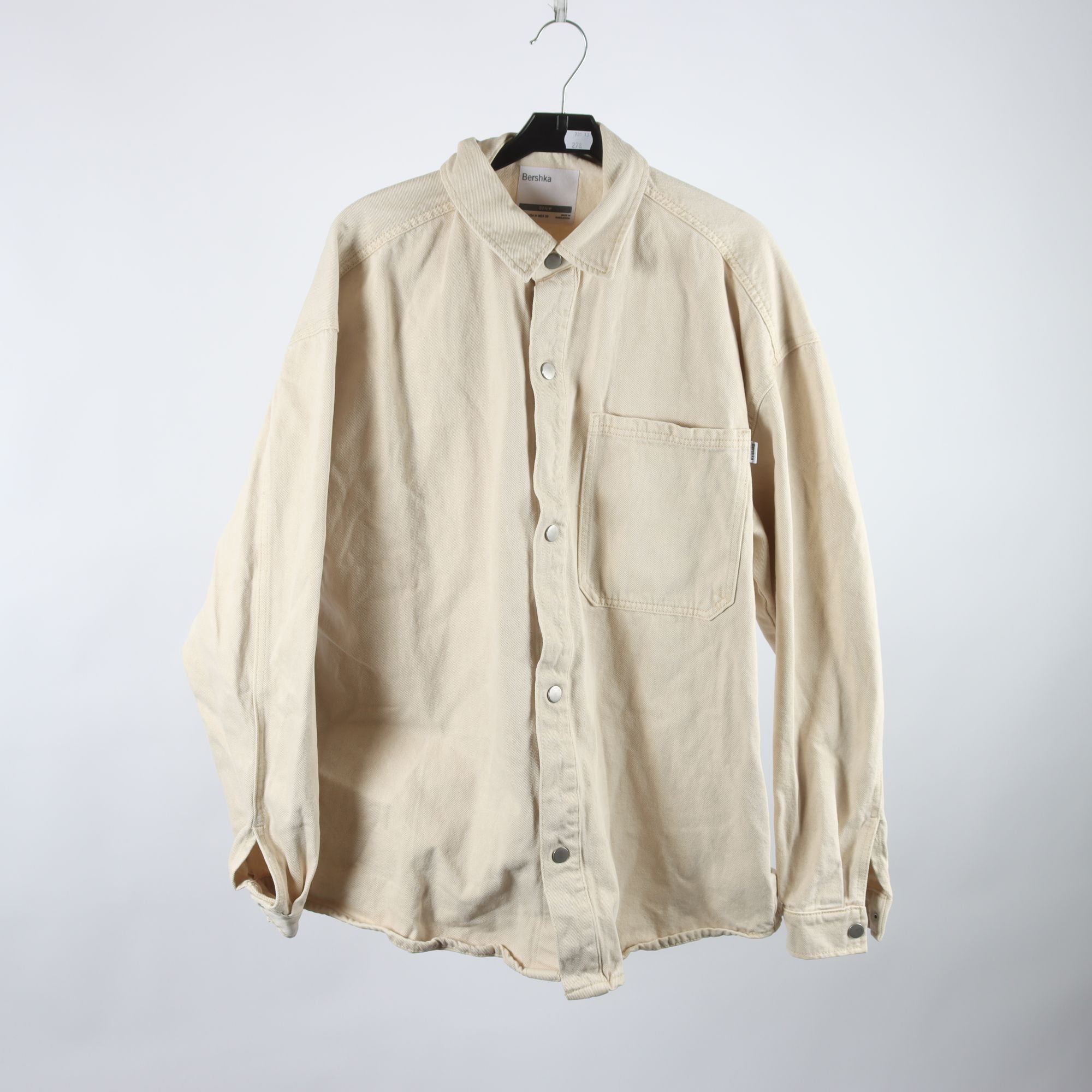 Jeansskjorta/overshirt, Bershka, ljusbeige, stl. M
