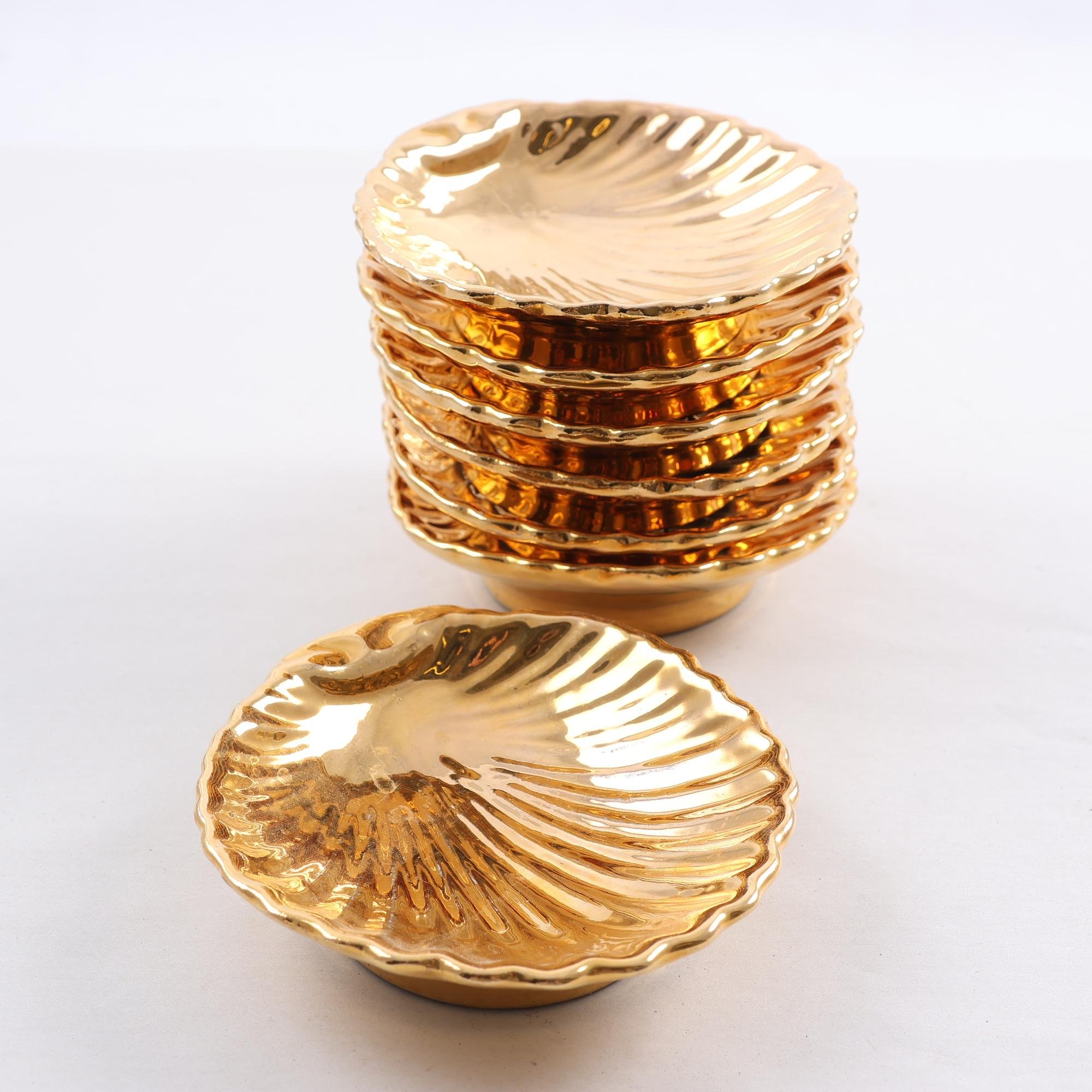 Smörfat, porslin, snäckor, Italien