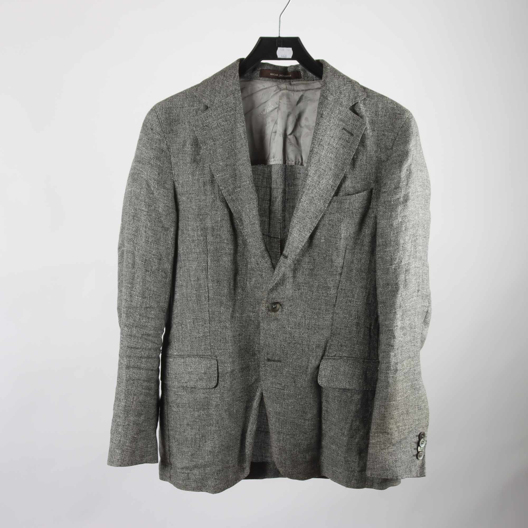 Kavaj, Oscar Jacobson, grå, 100% lin, stl. 46.