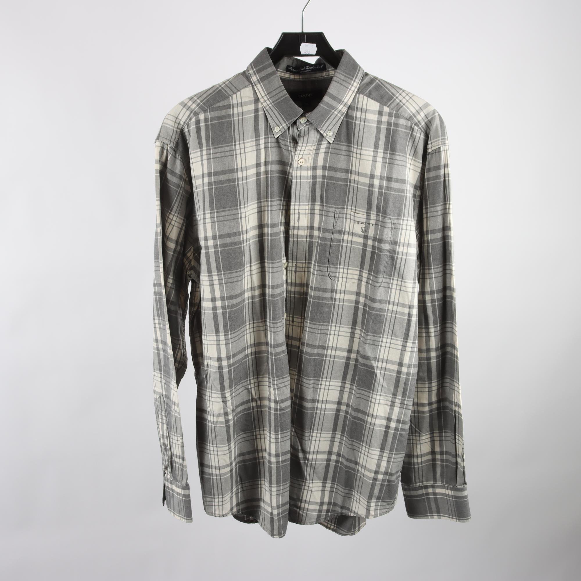 Skjorta, Gant, rutig, grå, beige, stl. XL.