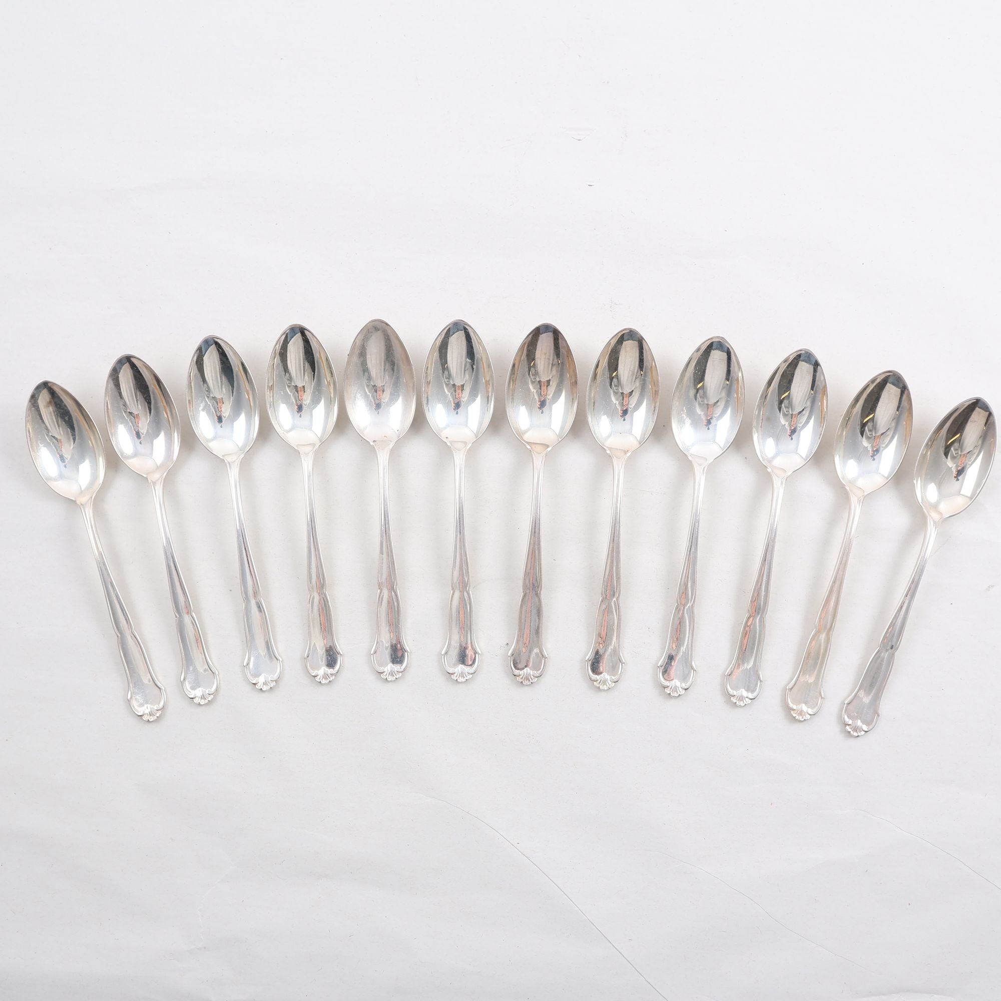 Teskedar, silver, kattfot, Hallbergs Guld