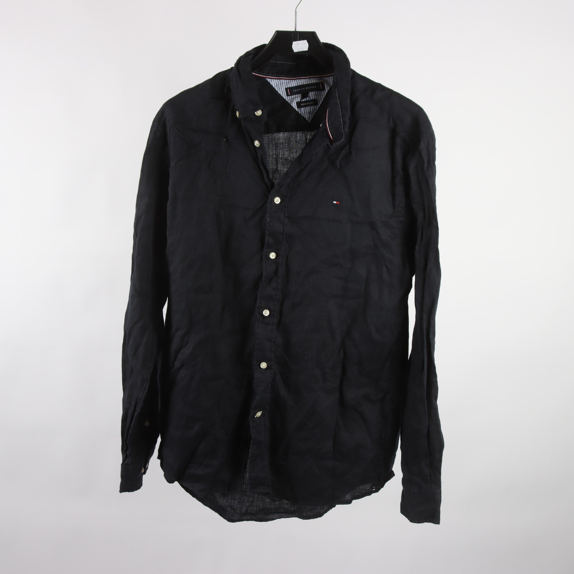 Skjorta, Tommy Hilfiger, svart, 100% lin, stl. L.