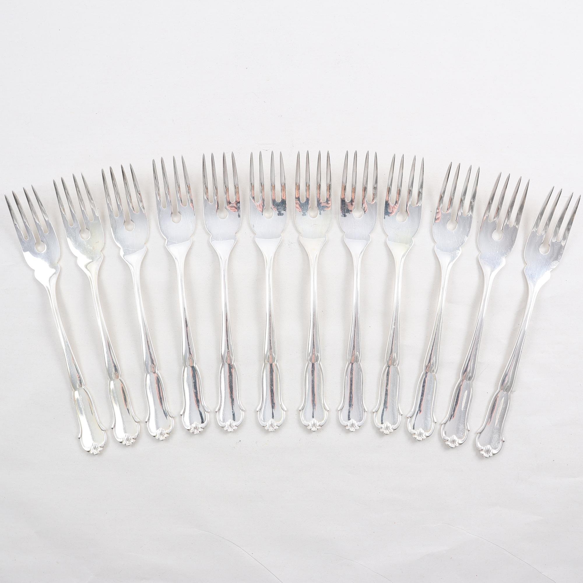 Gafflar, silver, kattfot, Hallbergs Guld