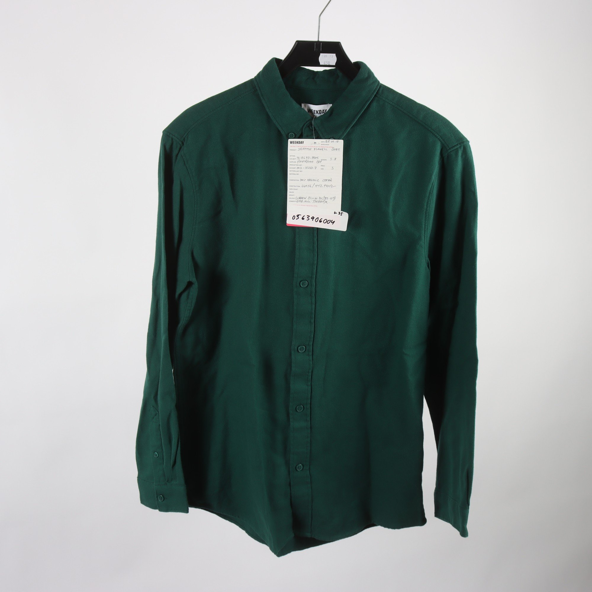 Skjorta, Weekday, grön, flanell, stl. S.