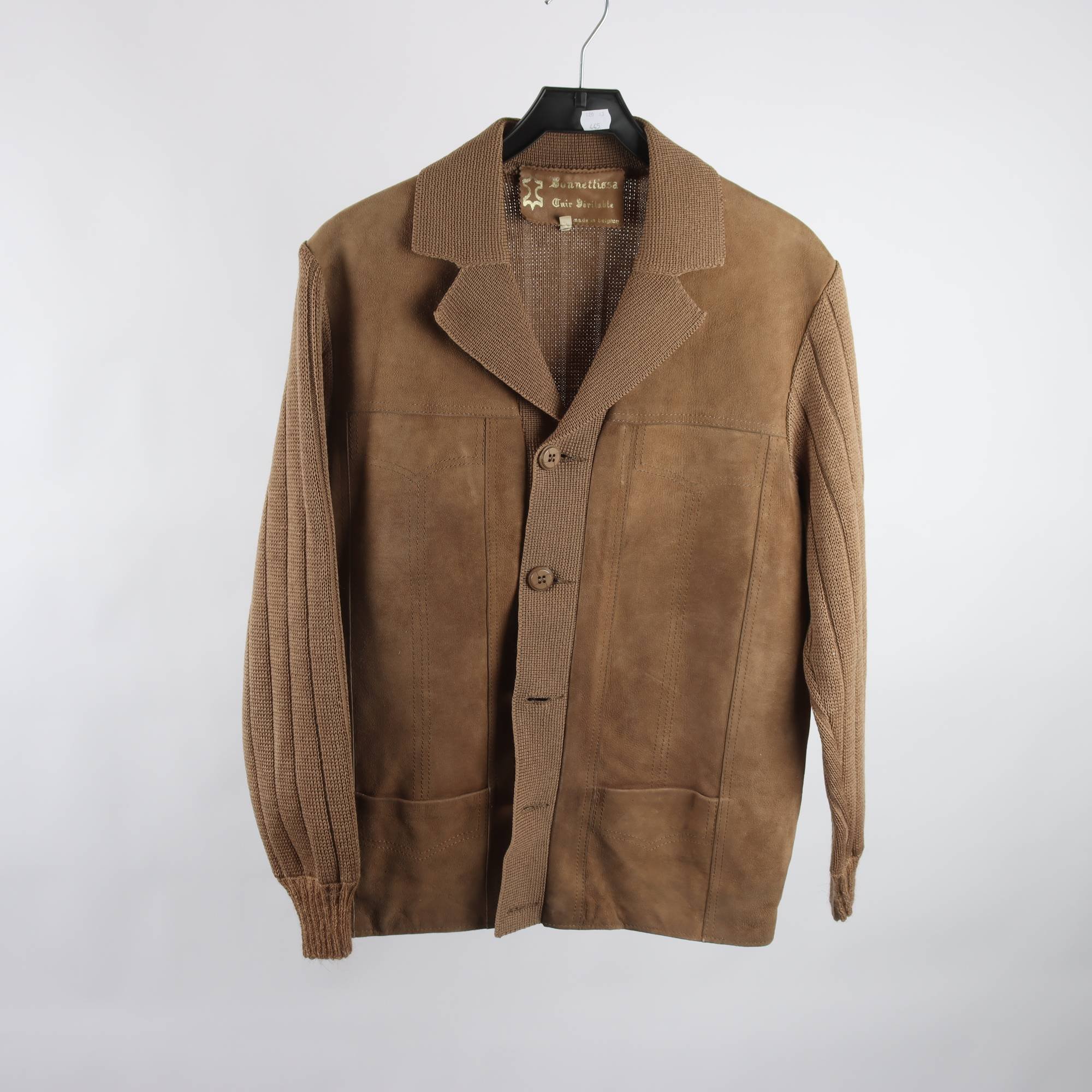 Jacka, Bonnettissa, brun, skinn, ull, stl. 52.