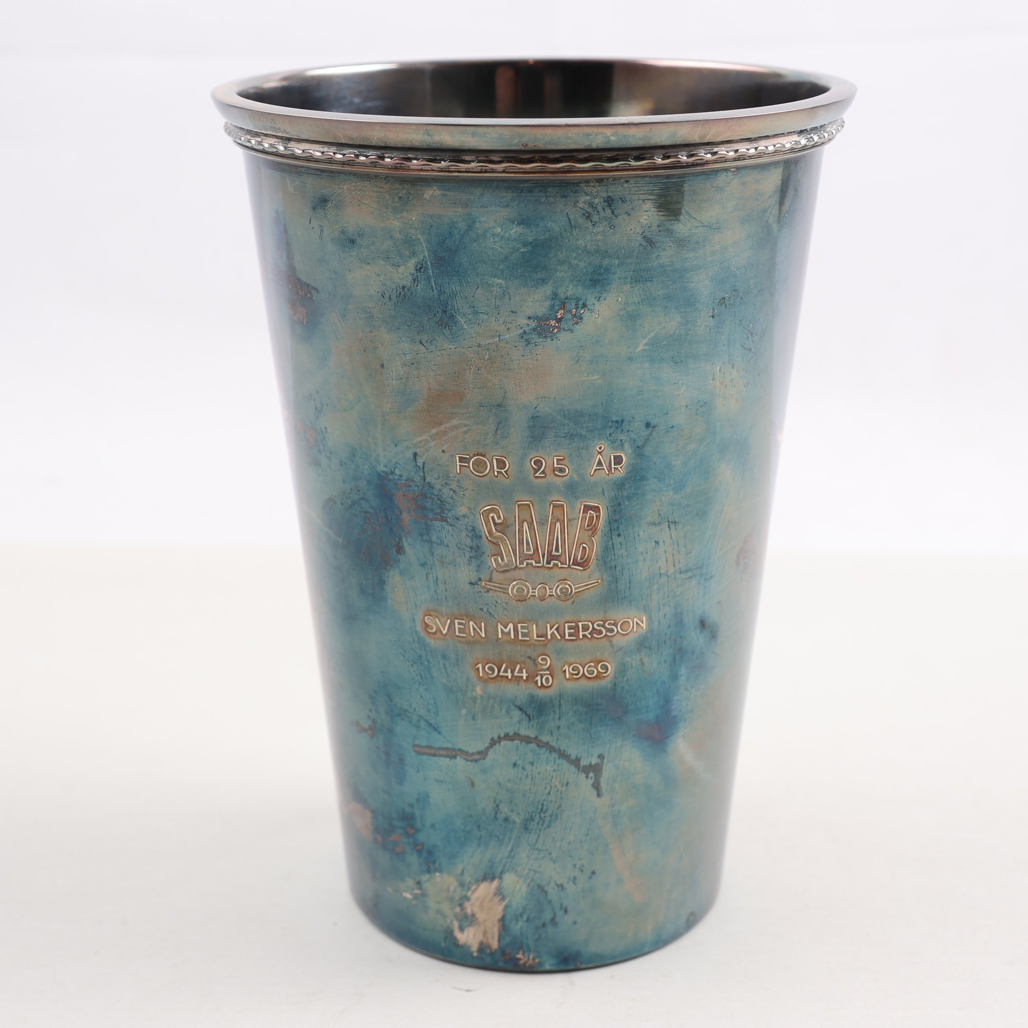 Bägare/pokal, silver, kattfot, GAB, 1969