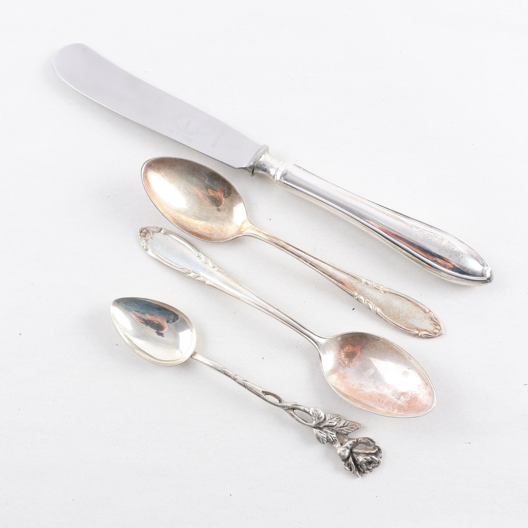 Silverbestick, kattfot, 4 st.