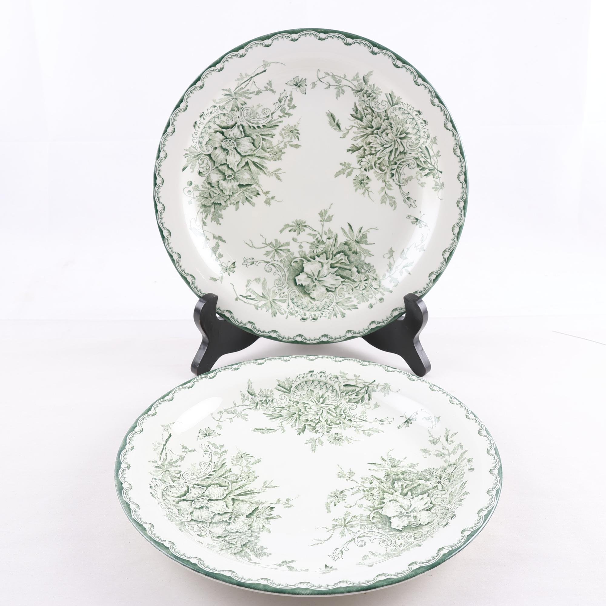 Tallrikar, Rörstrand, ”Grön Anna”, 2 st. Samfraktas ej.