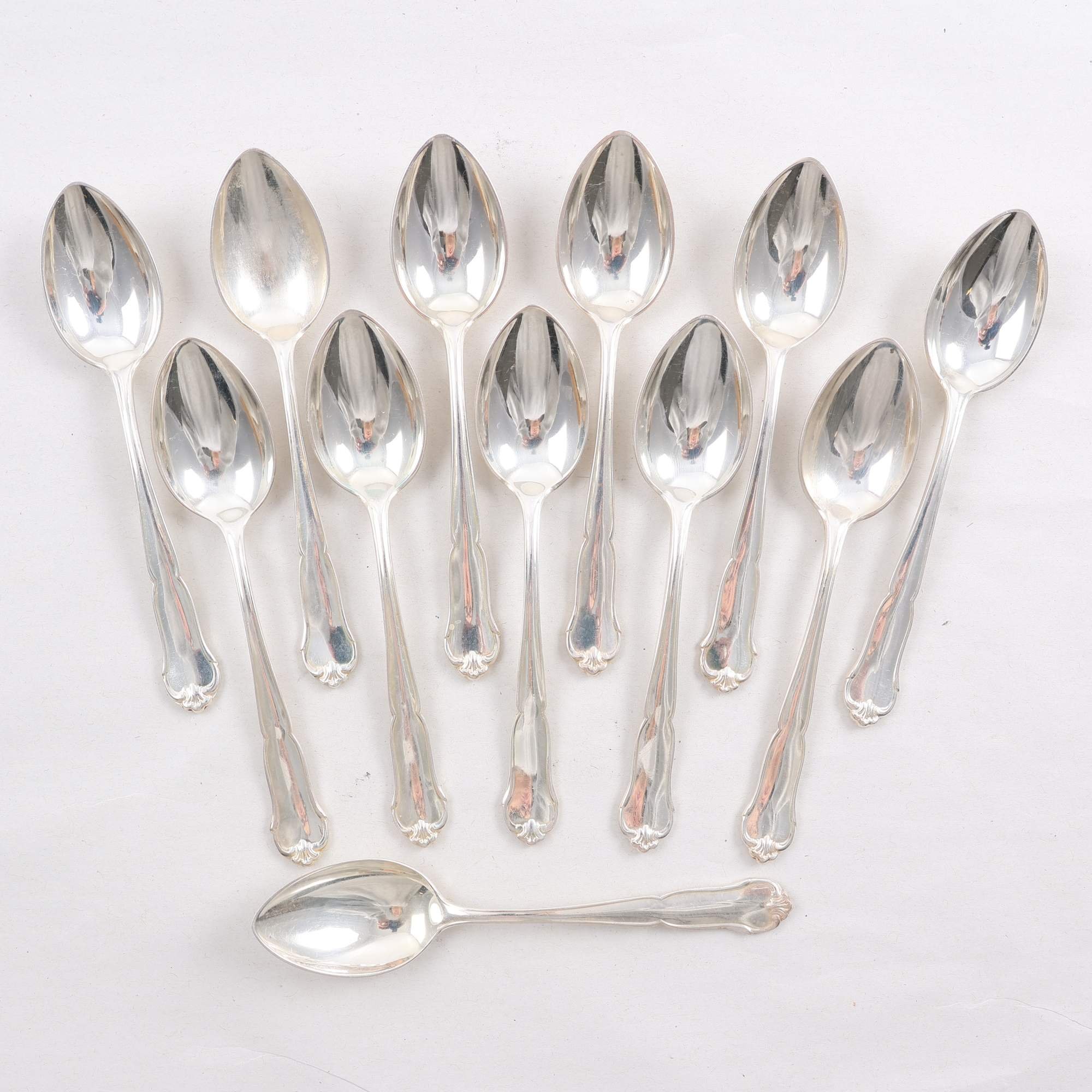 Teskedar, silver, kattfot, Hallbergs Guld