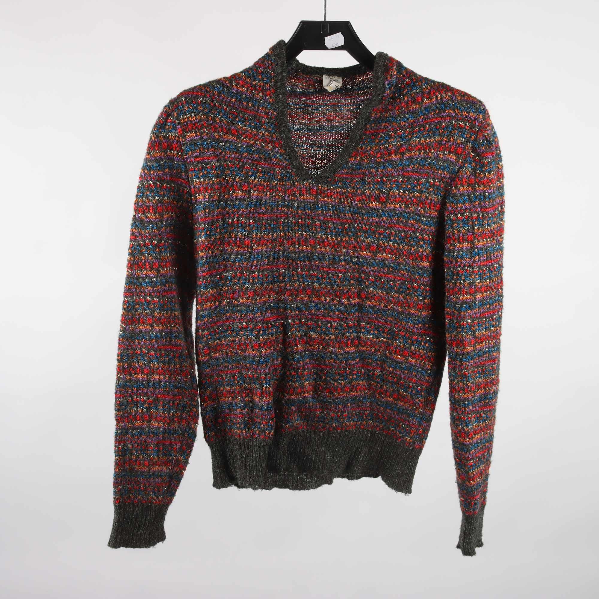 Tröja, Okänd, grå, blå, lila, acryl, mohair, glittrig, stl. S.