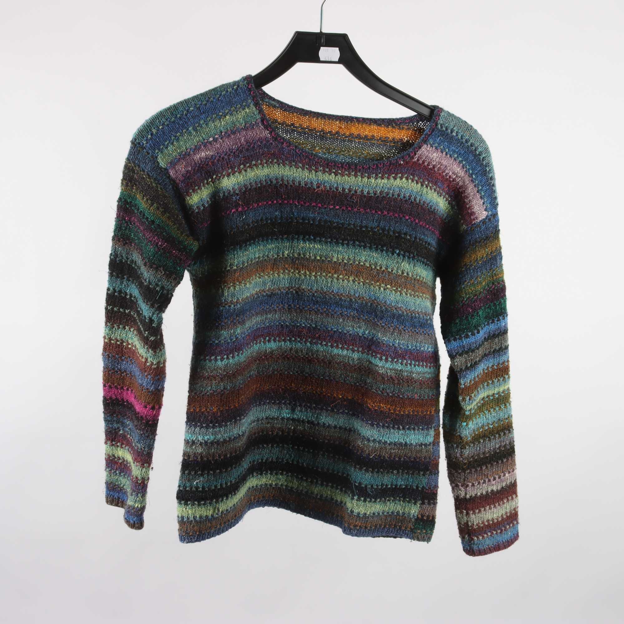 Tröja, Okänd, blå, lila, grön, stl. ca. XS.