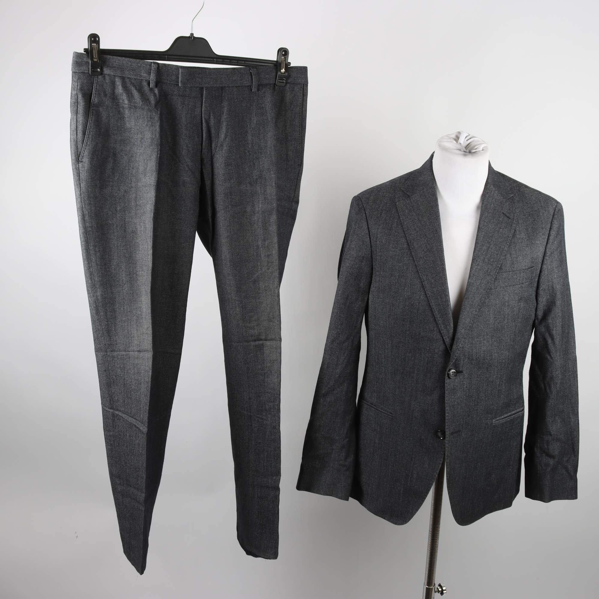 Kostym, Oscar Jacobson, blå, ull, bomull, stl. 50.