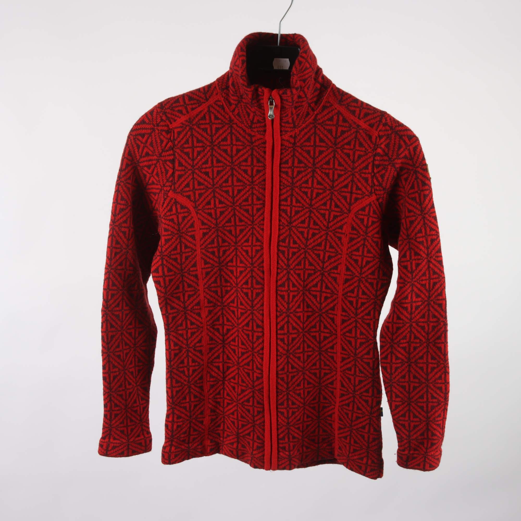 Tröja, Fjällräven, röd, 100% lammull, stl. XS.