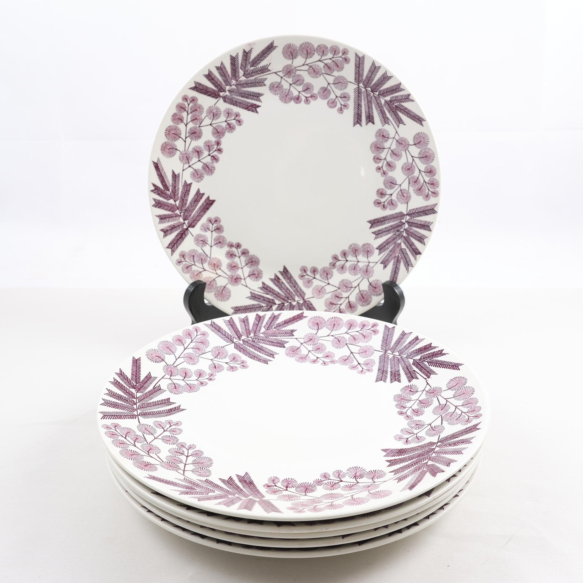 Tallrikar, ”Mimosa”, Berit Ternell, Gefle. Samfraktas ej.