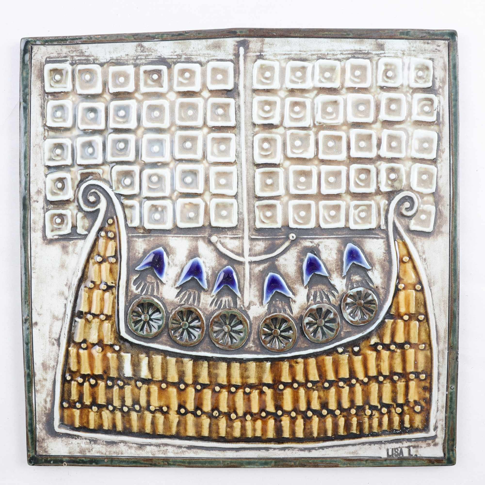 Väggrelief, keramik, Lisa Larson