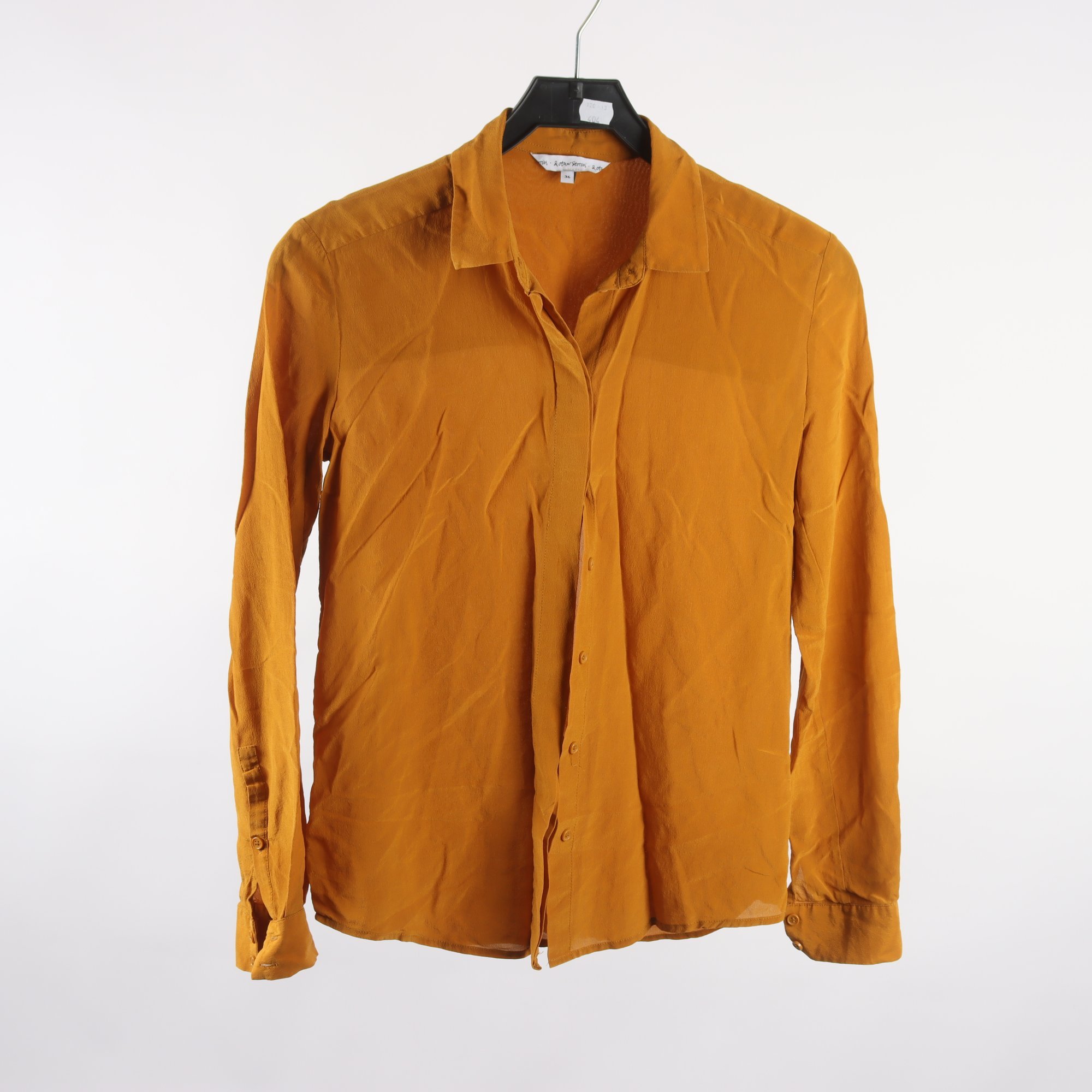 Blus, & Other Stories, senapsgul, 100% silke, stl. 36