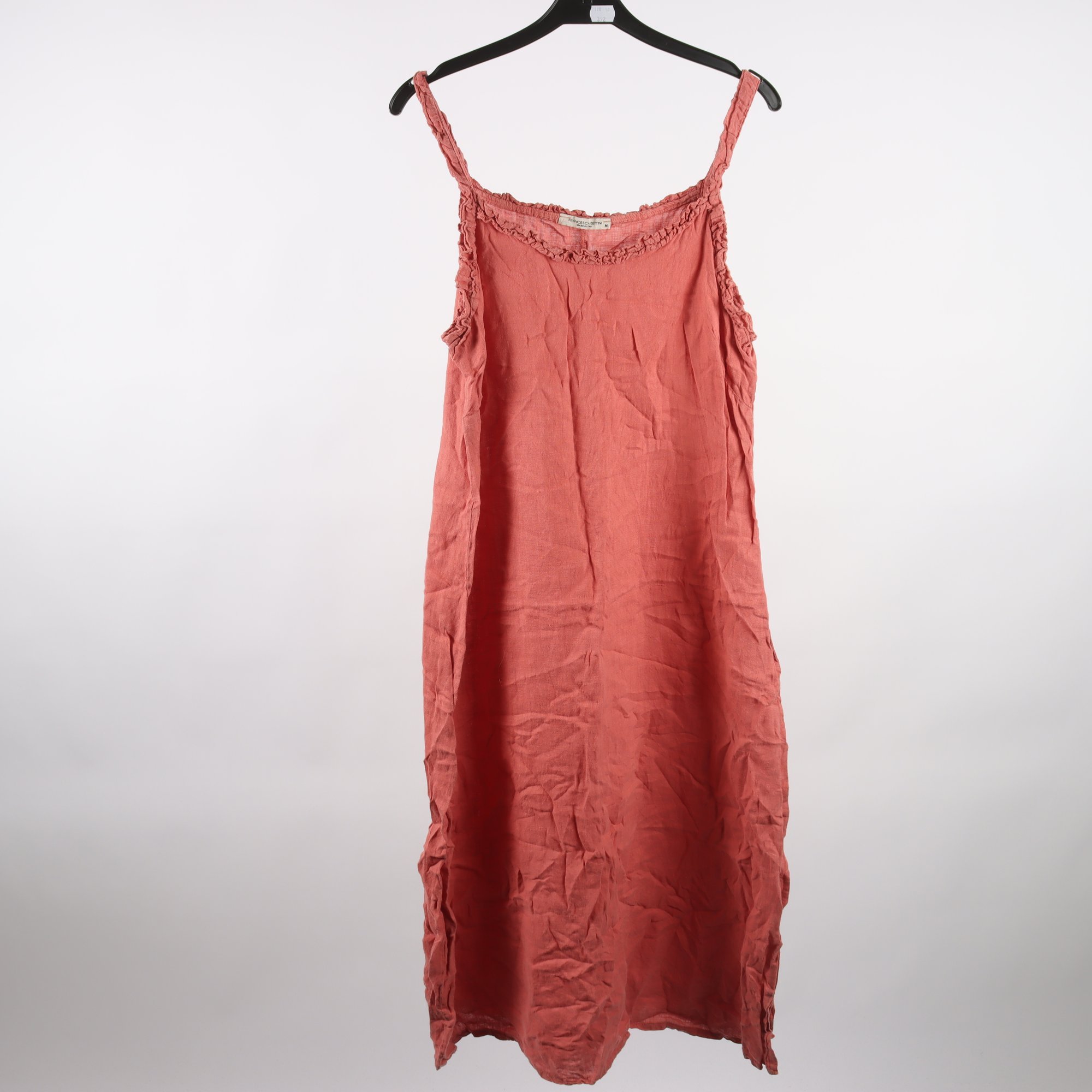 Klänning, Frances Bettini, roströd, lin, stl. M.