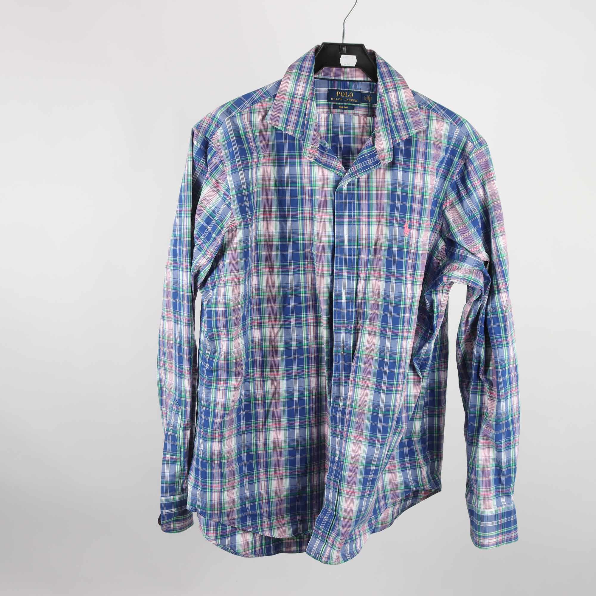 Skjorta, Polo Ralph Lauren, rutig, blå, grön, stl. L.