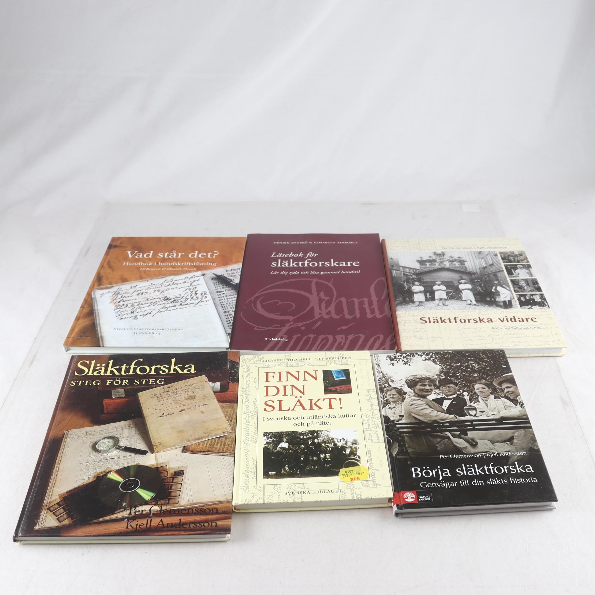Handsskriftsläsning & släktforskning, bokpaket med 6 volymer