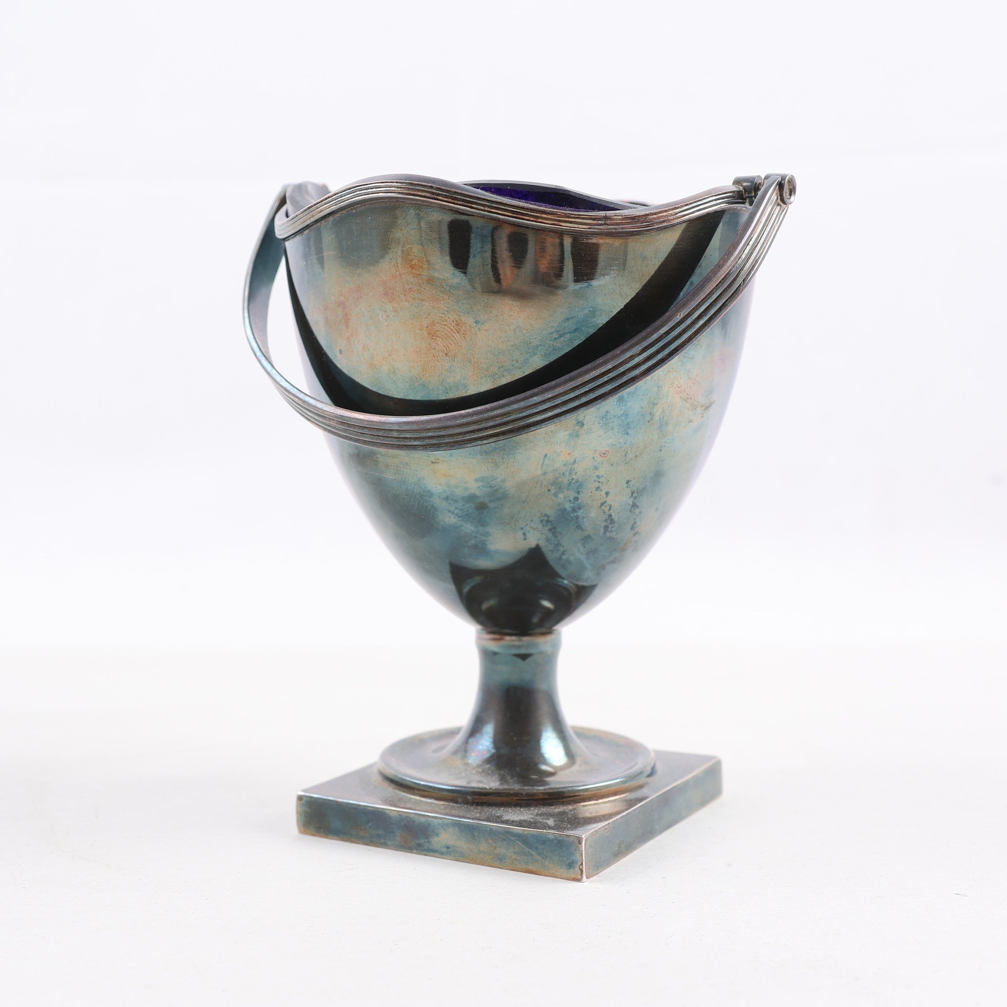 Sockerskål, silver, glasinsats, J.Gloster, & co, Ltd, Birmingham