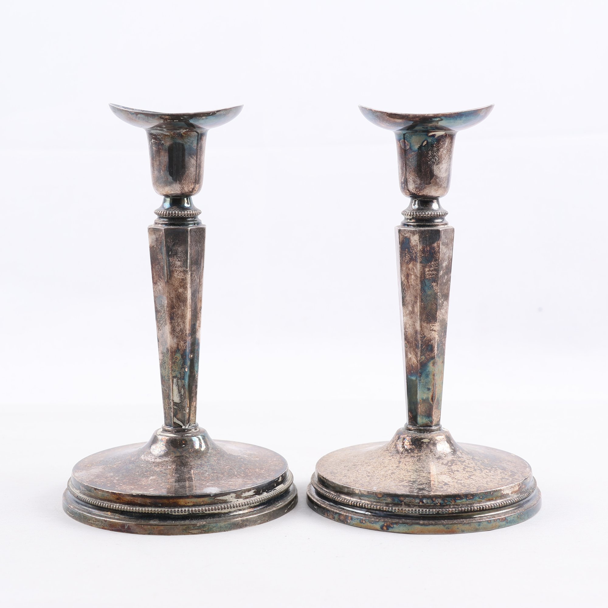 Ljusstakar ett par, silver, MGAB, Uppsala, 1959