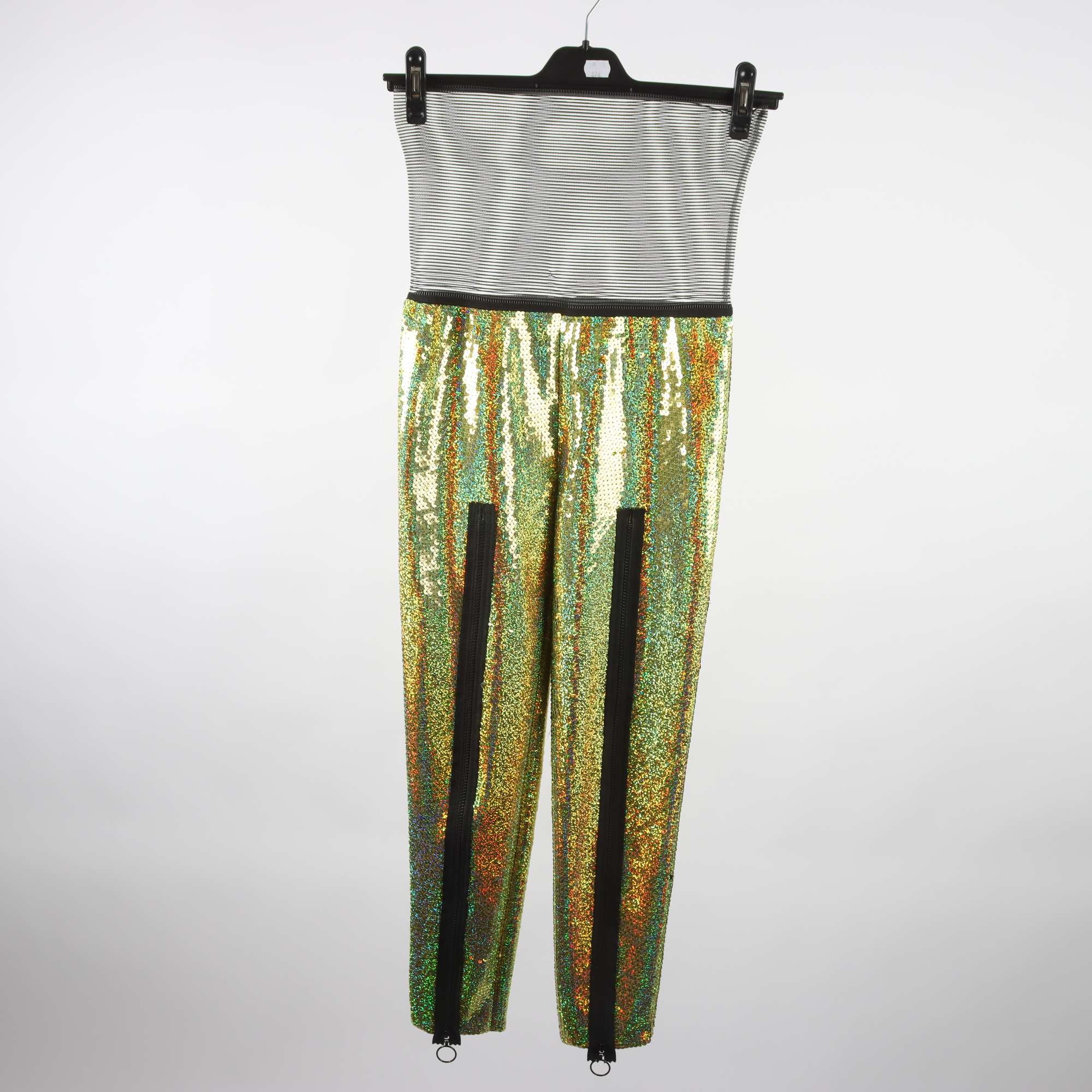 Byxor, Back, svart, guld, paljetter, stl. 34.