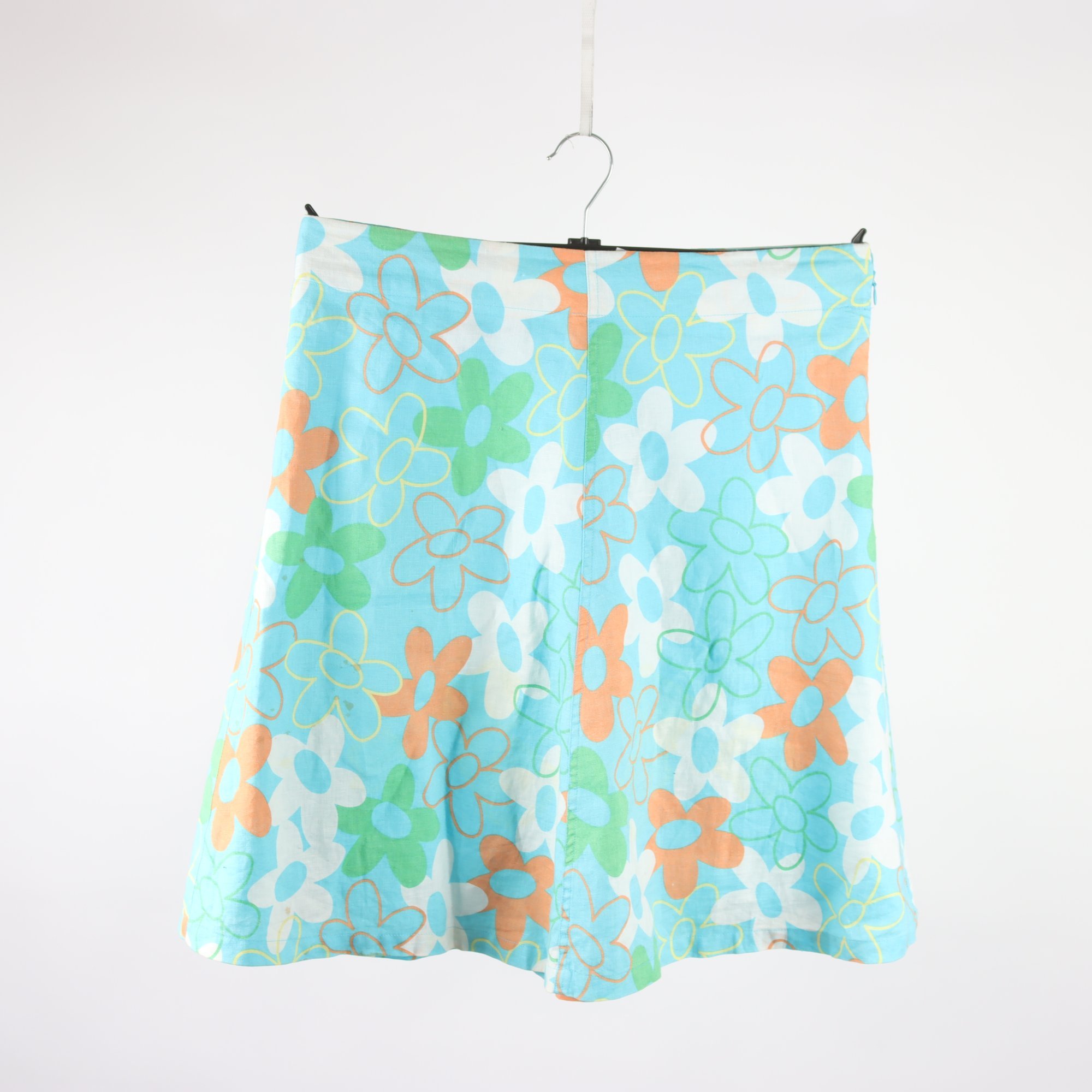 Kjol, Polarn O.Pyret, blå, blommig, stl. 40