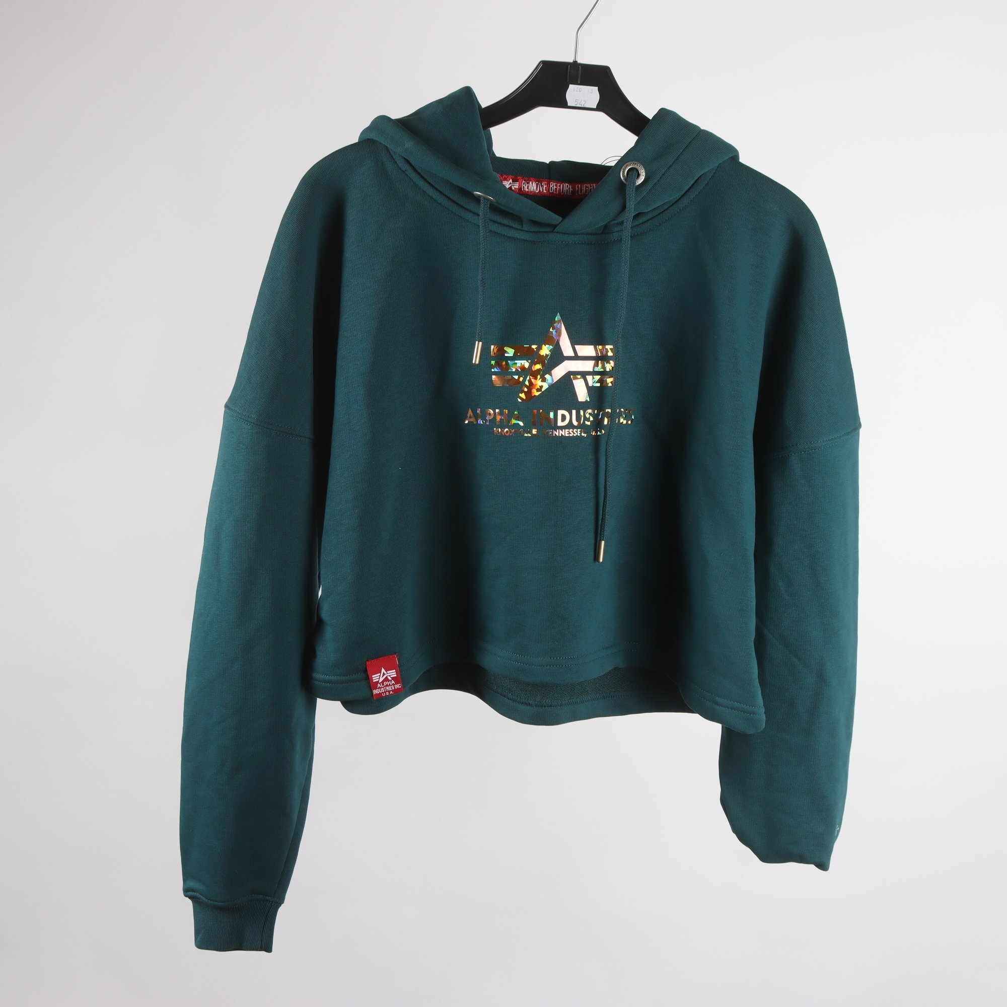 Hoodie, Alpha Industries, grön, stl. S.