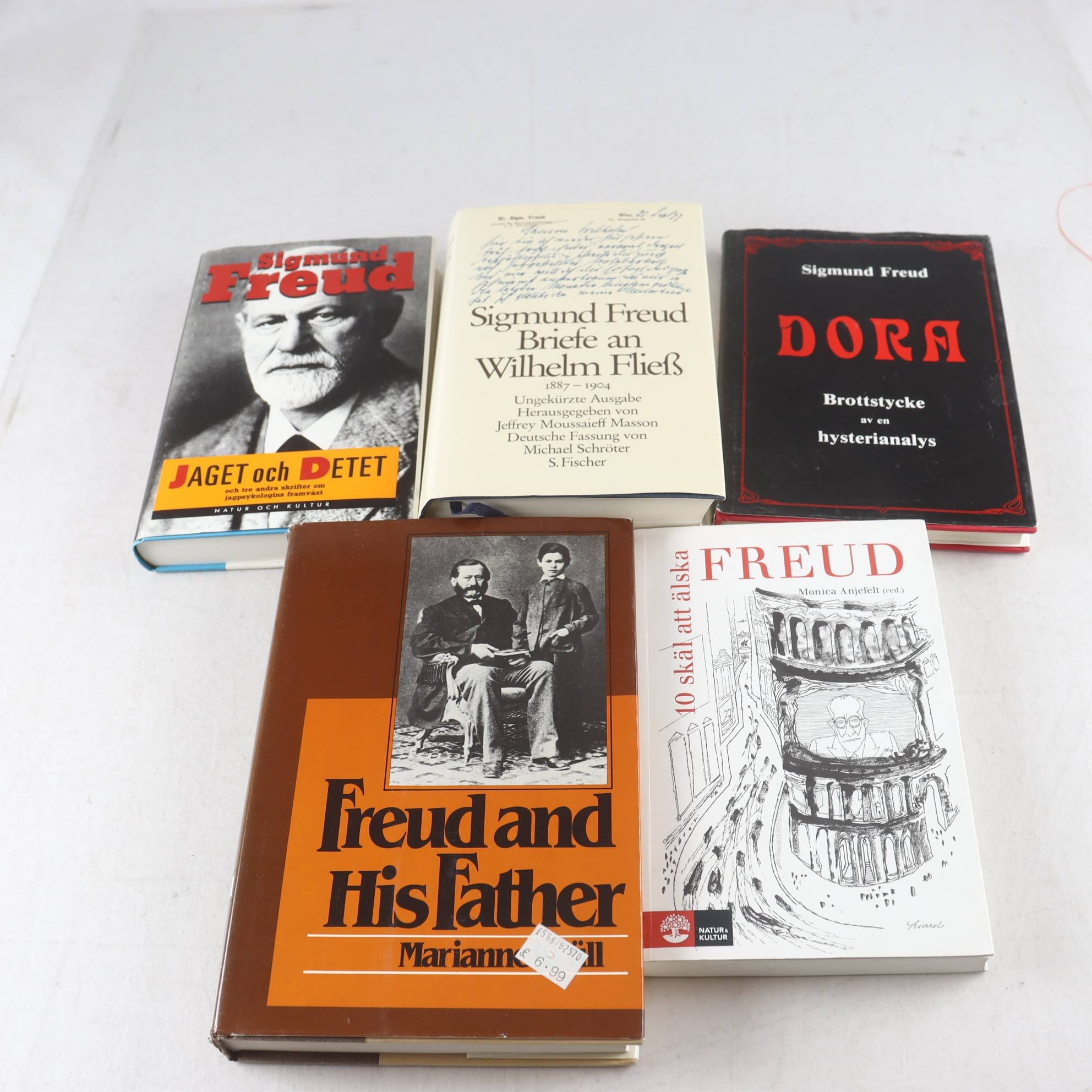 Sigmund Freud, bokpaket med 5 volymer, bl a Jaget och Detet