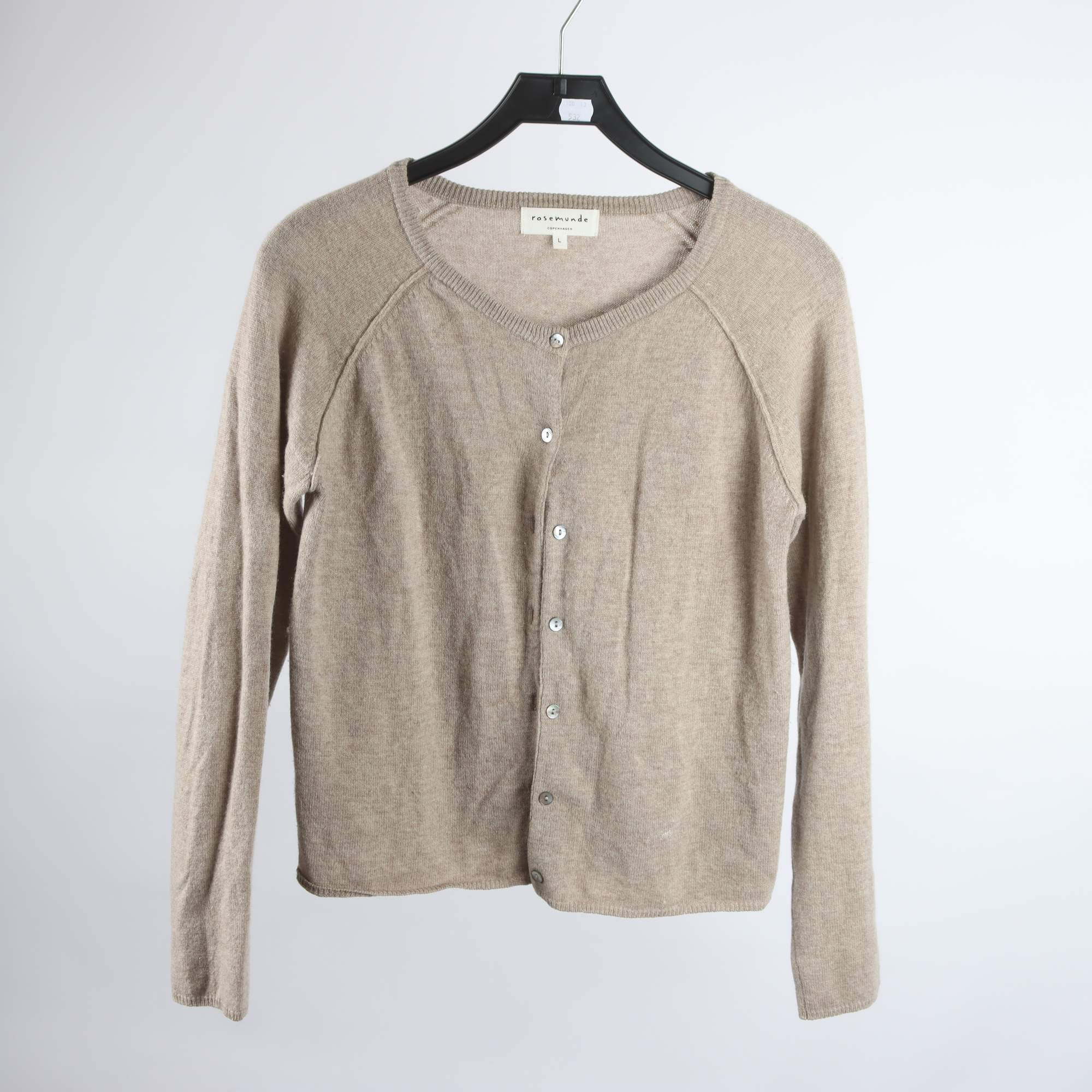 Kofta, Rosemunde, beige, 70% ull, 30% cashmere, stl. L.