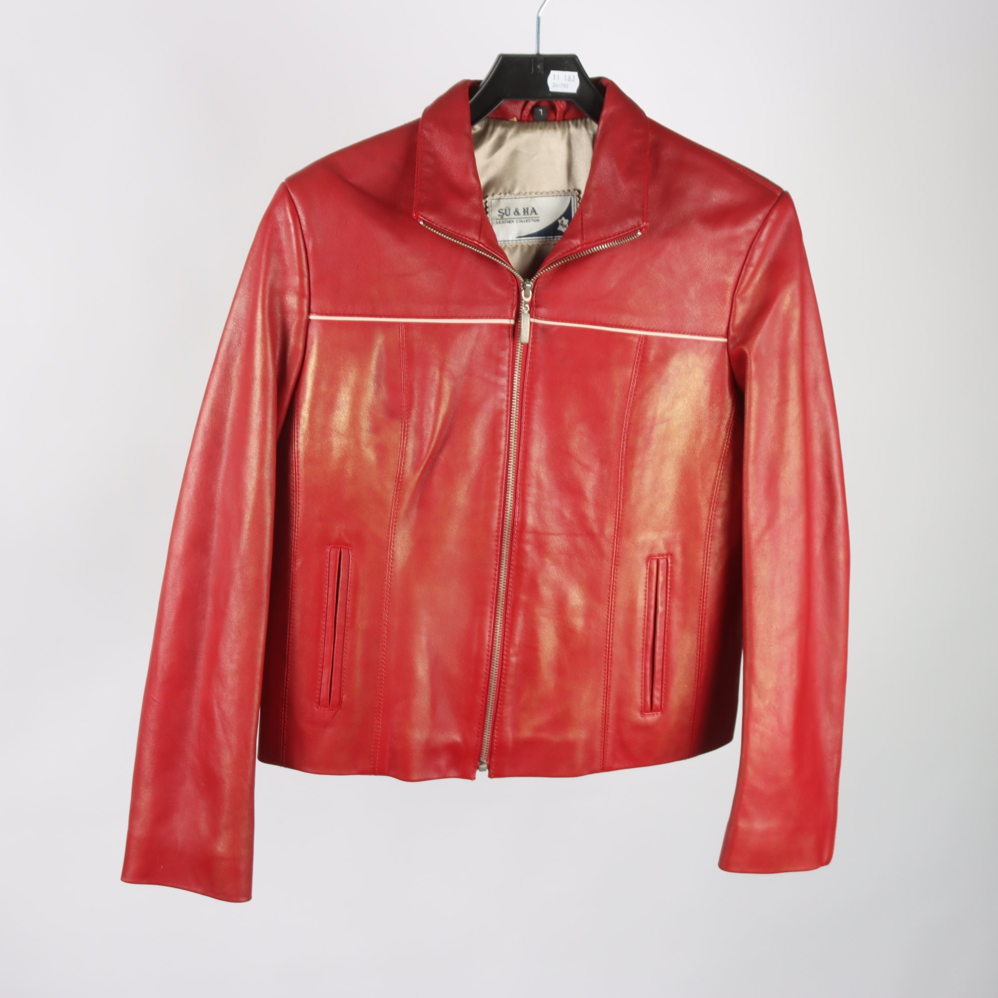 Skinnjacka, SÜ & HA, 100% läder, stl. L