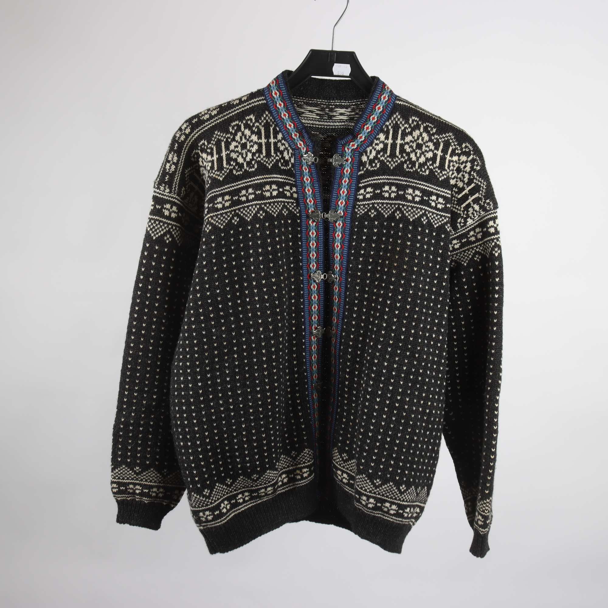 Lusekofta, Okänd, svart, blå, ull, stl. ca. M/L.