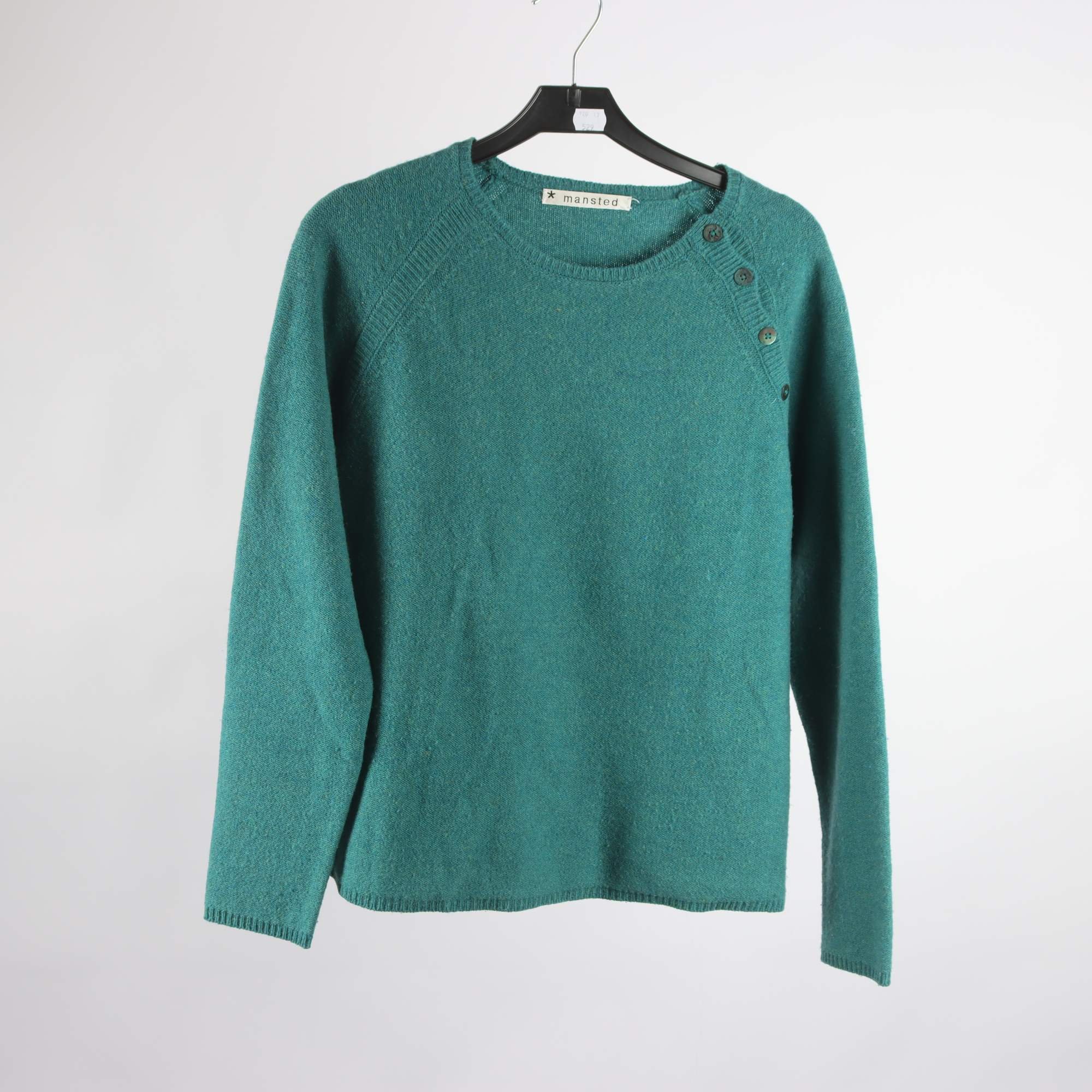 Kofta, Mansted, grön, 100% lammull, stl. M.